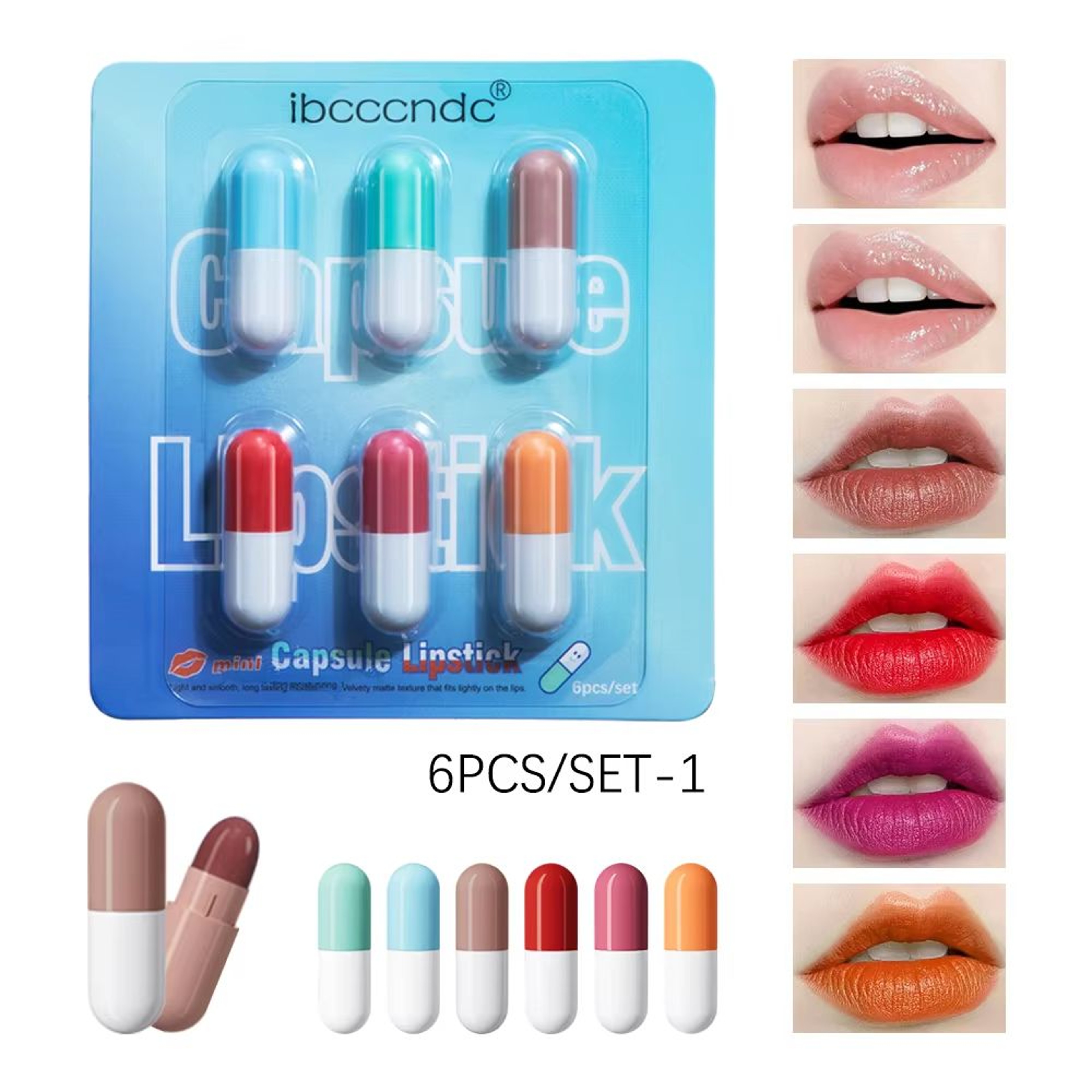 CapsuleCharm Mini Capsule Lipstick Set  Moisturizing Capsule Lipstick Set With Waterproof Mini Lips 3