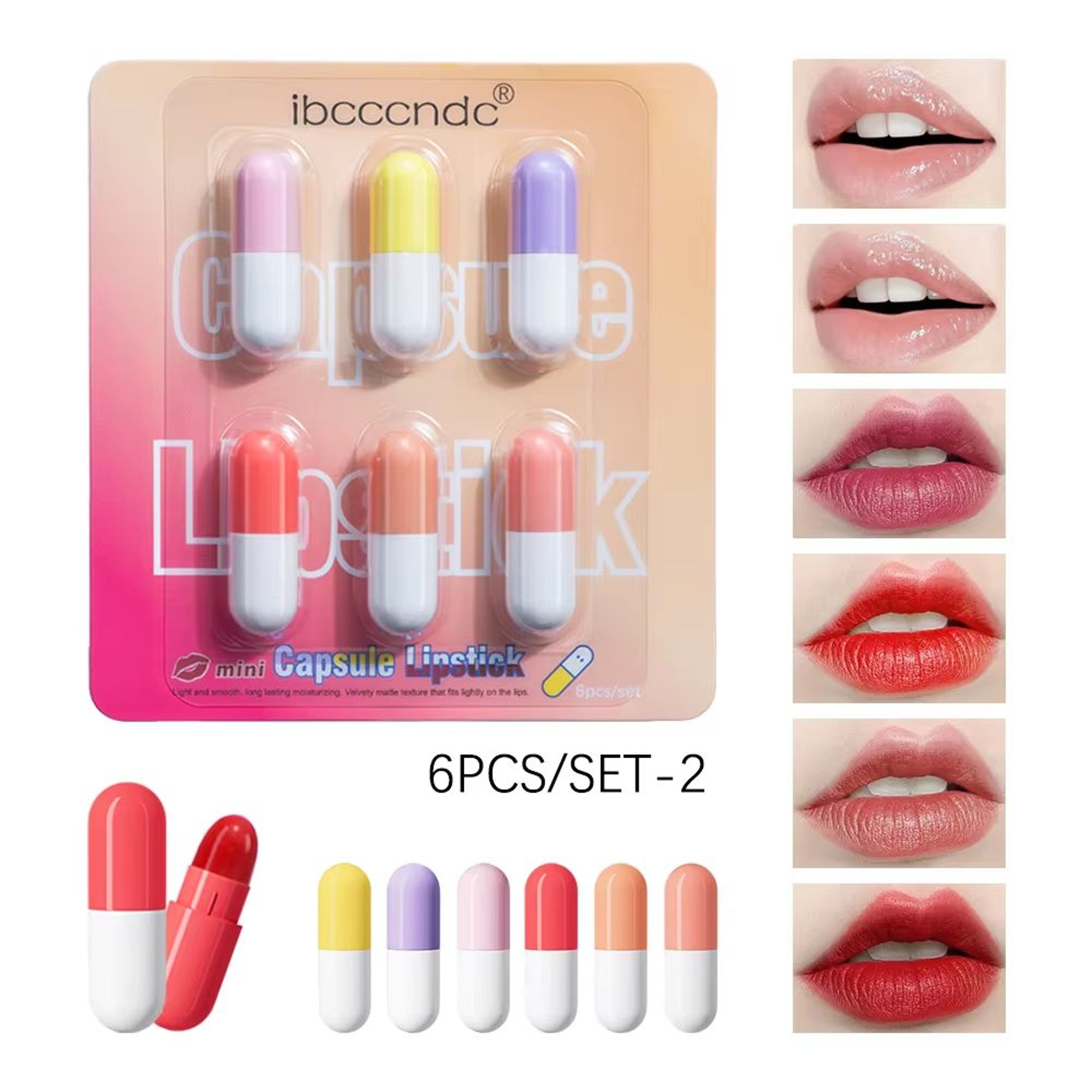 CapsuleCharm Mini Capsule Lipstick Set  Moisturizing Capsule Lipstick Set With Waterproof Mini Lips 4