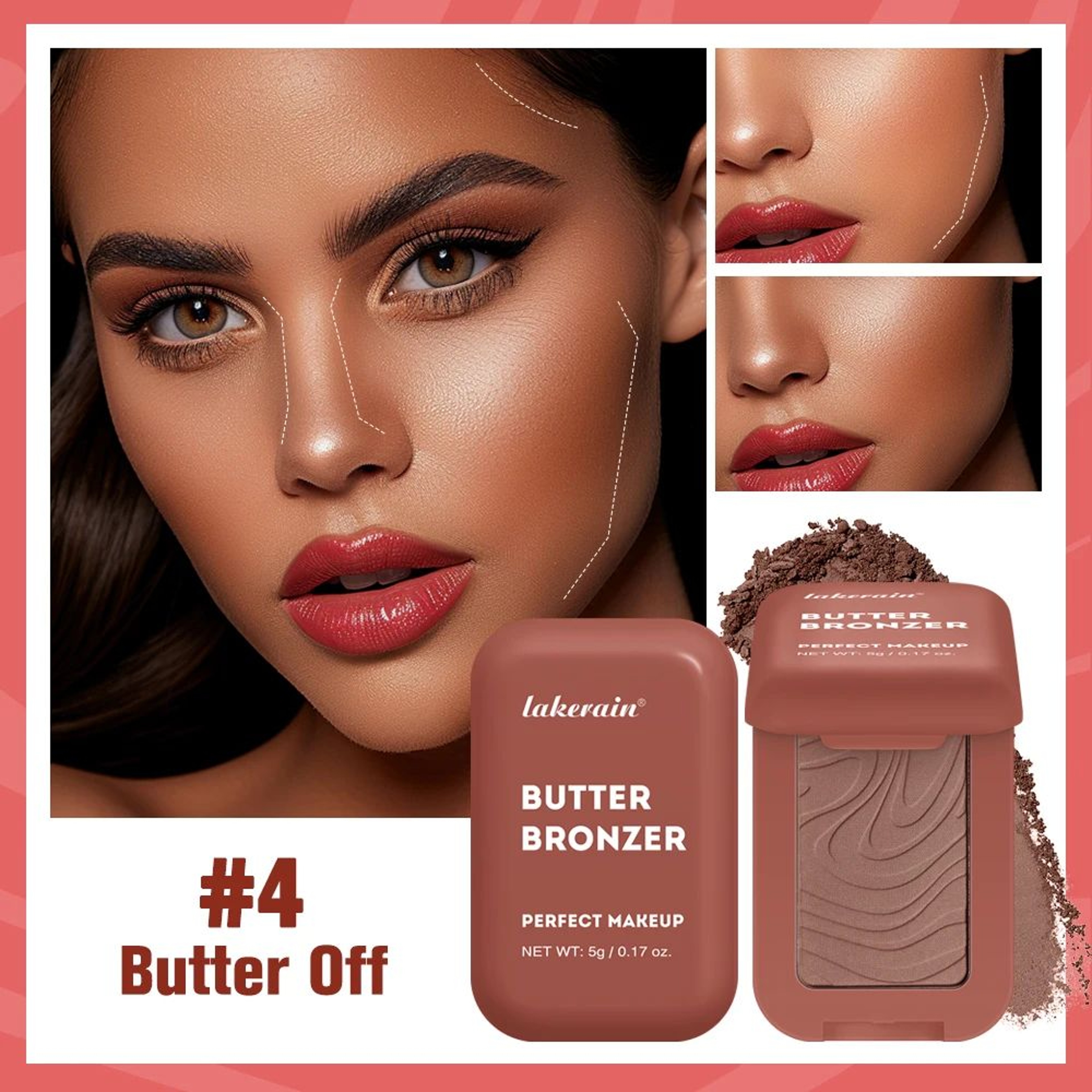 SoftBloom Butter Blush Powder  Waterproof Matte Blush Powder For Natural Single Color Cheek Blush 2