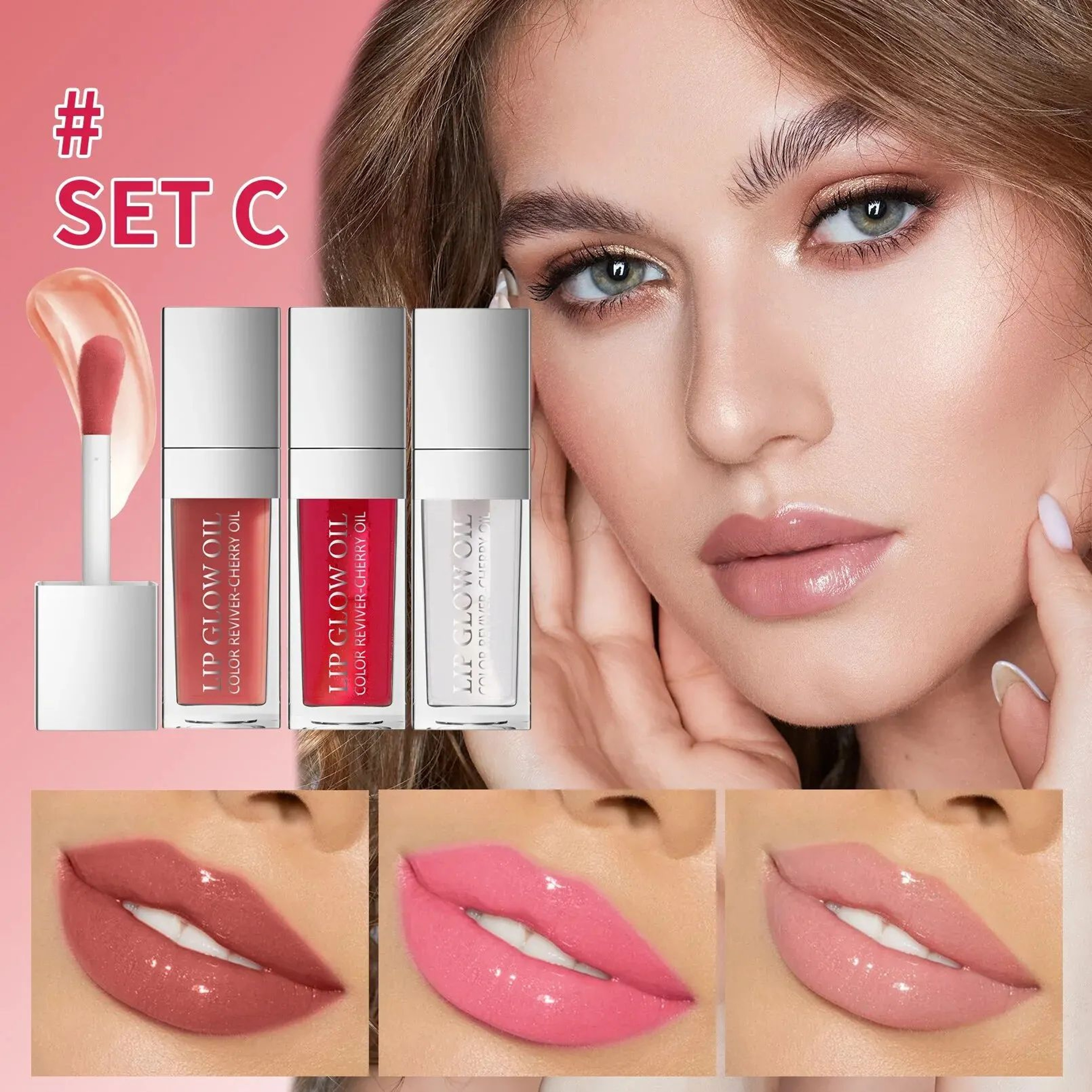 Crystal Jelly Lip Oil Set Hydrating Lip Plumper Gloss Tinted Lip Glow Collection 1