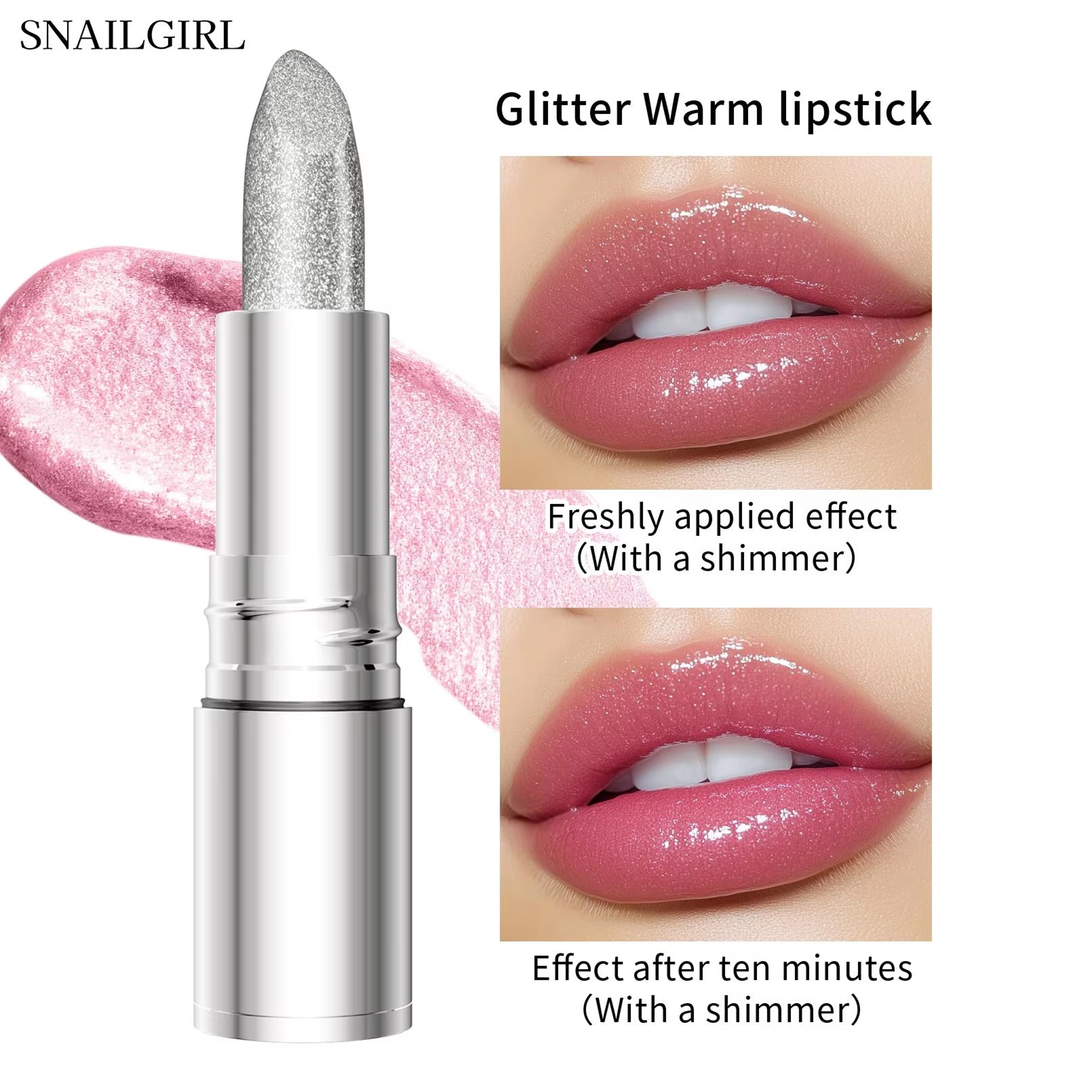 Temperature Color Changing Lipstick Glitter Waterproof Lip Tint Velvet Matte Lip Color 8