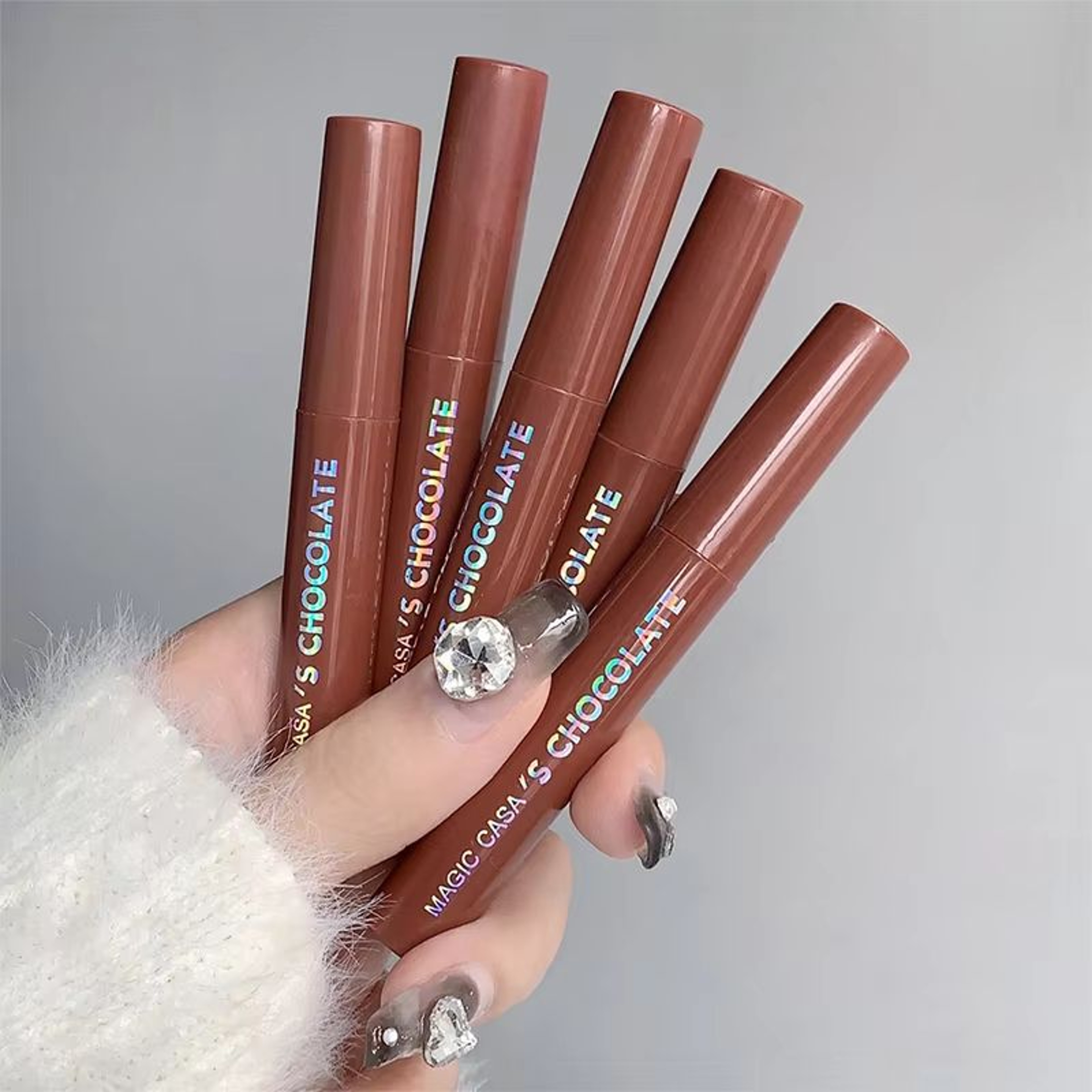 Chocolate Lip Glaze Set 5 Shade Matte Lipstick Set Long Lasting Velvet Lip Color 5