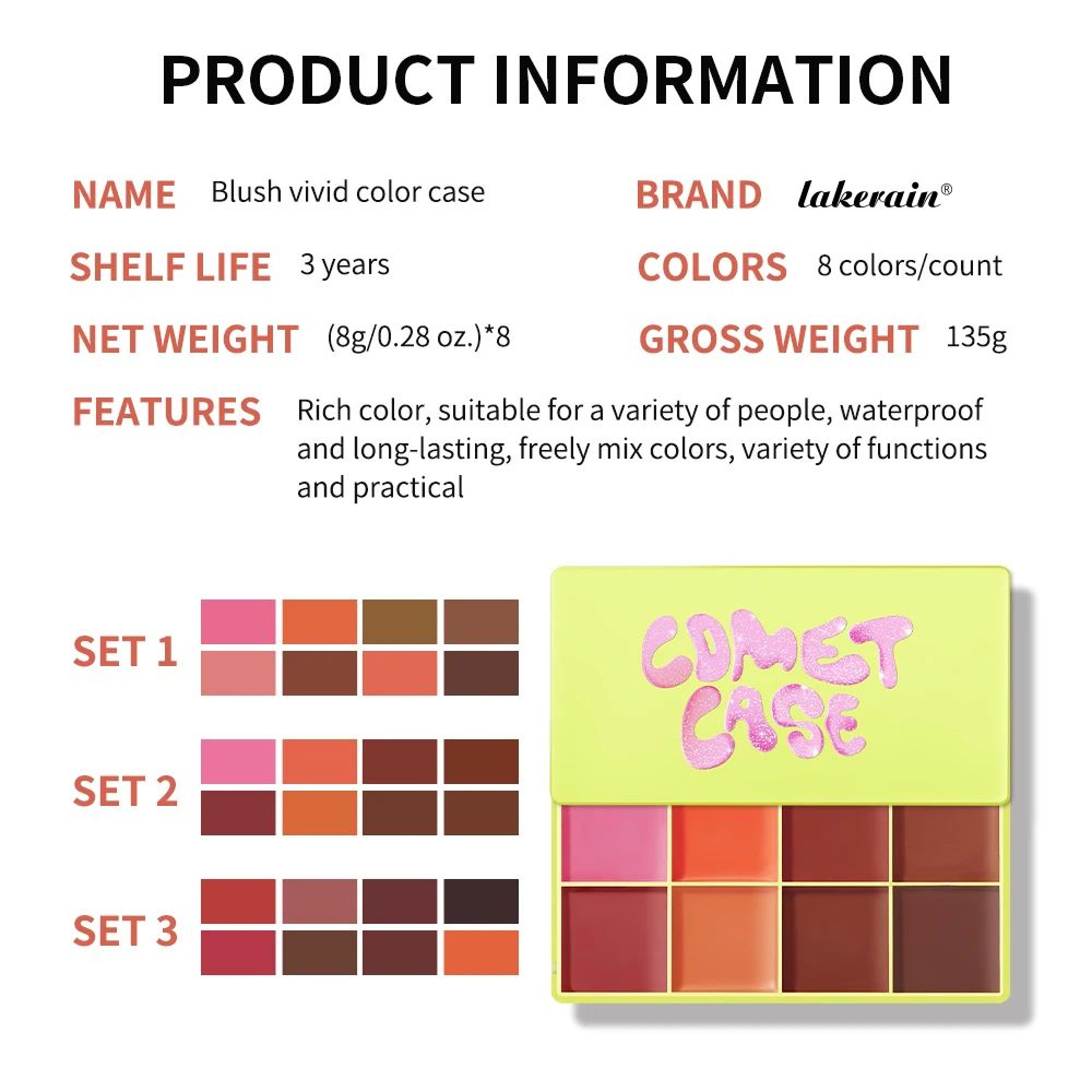 Curve Case Cream Blush Highlighter Palette Multi Use Eyebrow Cream Palette Matte  Shimmer Face Kit 4