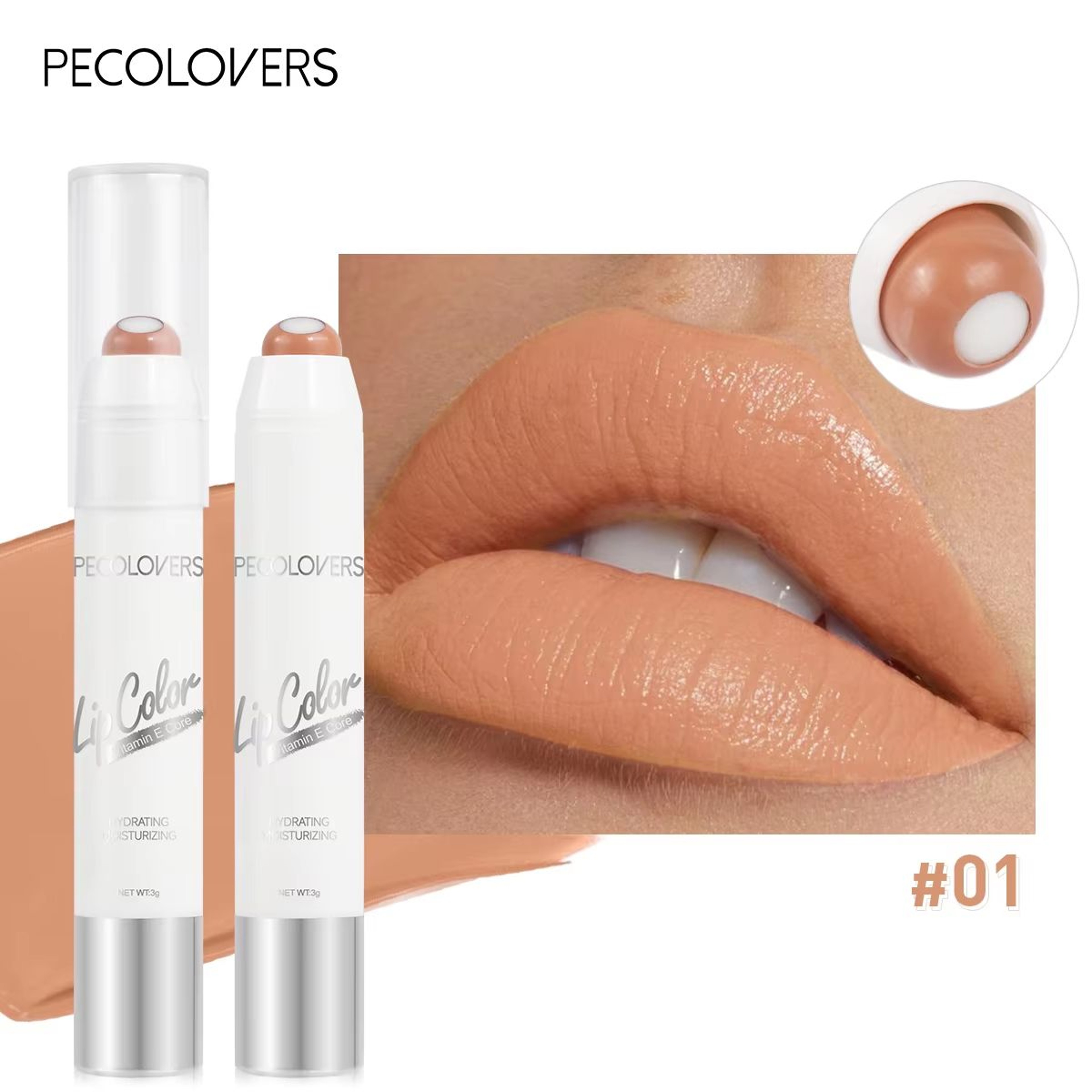 Moisturizing Rotating Lip Gloss Pen  Long Lasting Waterproof Gloss Lipstick 6