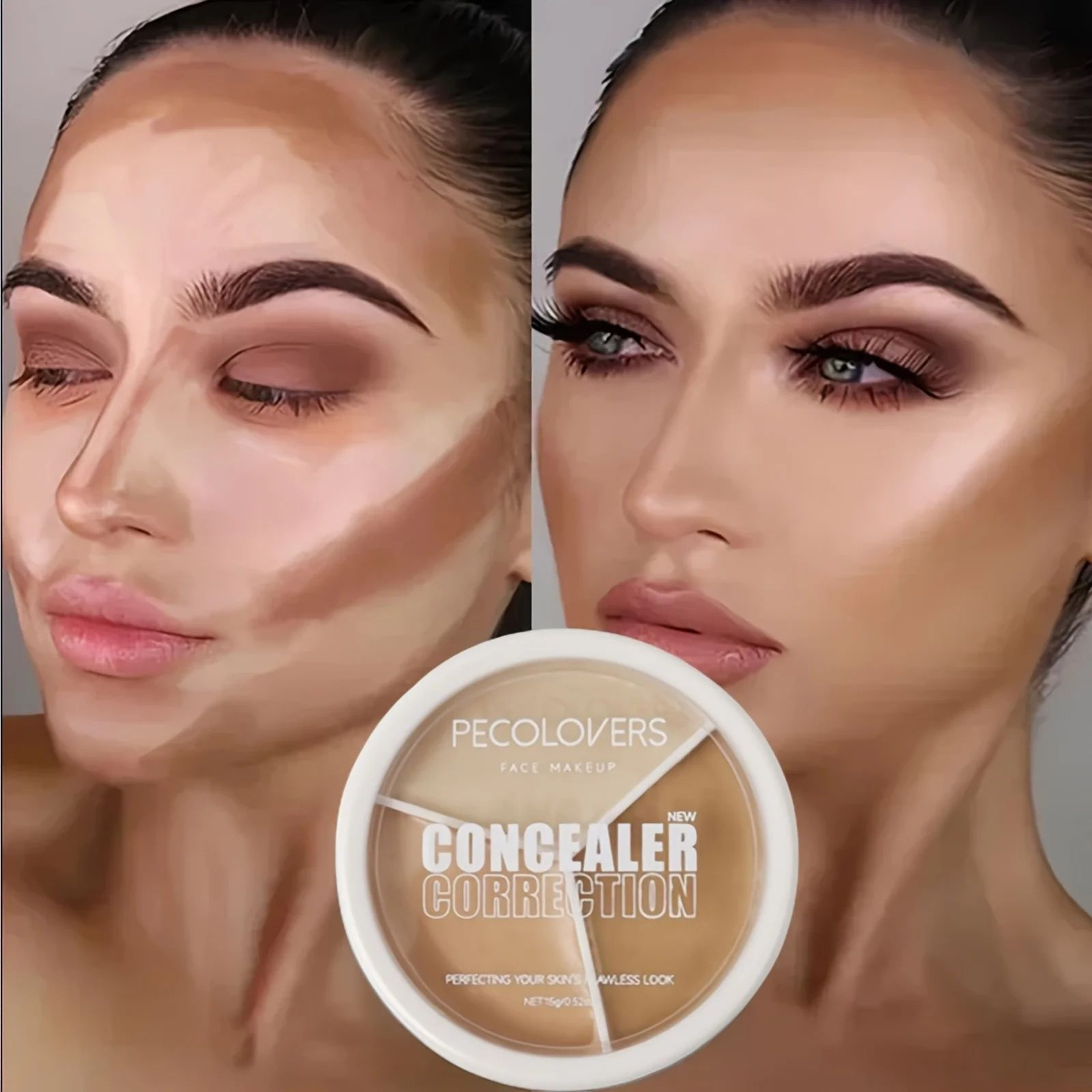 Waterproof Cream Concealer Palette  Full Coverage Spot  Dark Circle Corrector 0