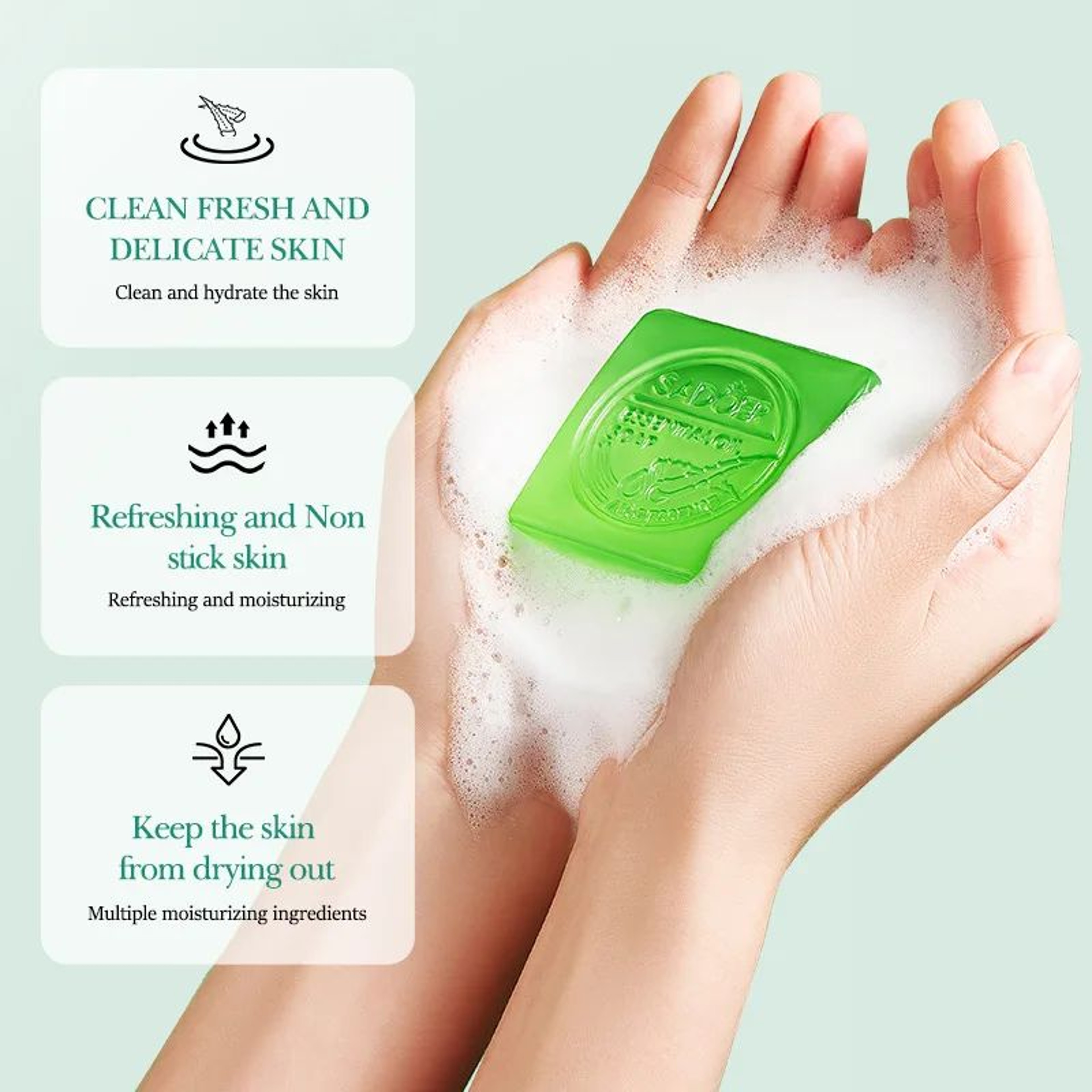 SADOER Aloe Vera Facial Soap Deep Cleansing Face Wash For Oil Control And Hydrating Skin Care 5