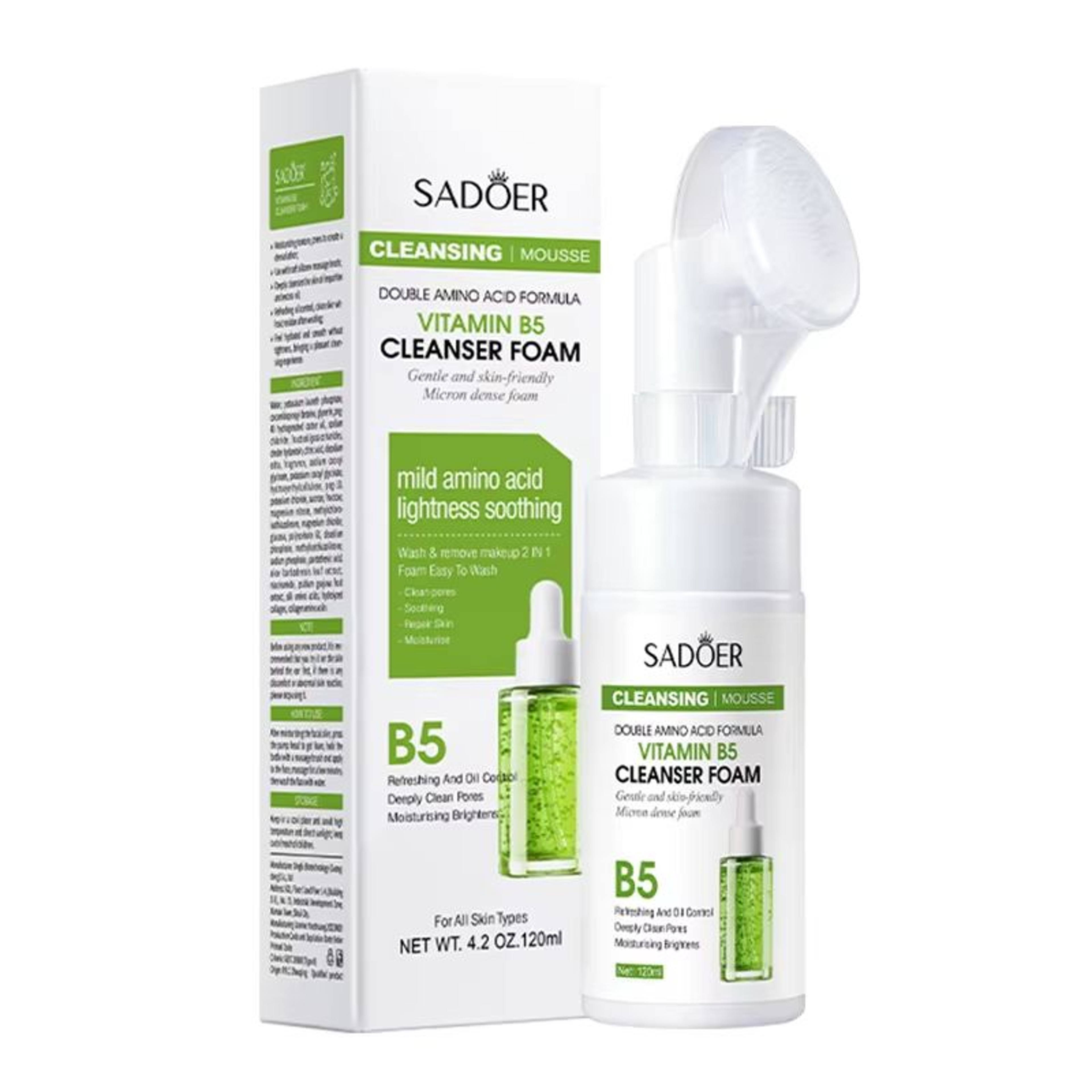 SADOER Q10 Vitamin C Facial Cleanser Brightening Face Wash Foam For Hydrating And Deep Cleansing 6