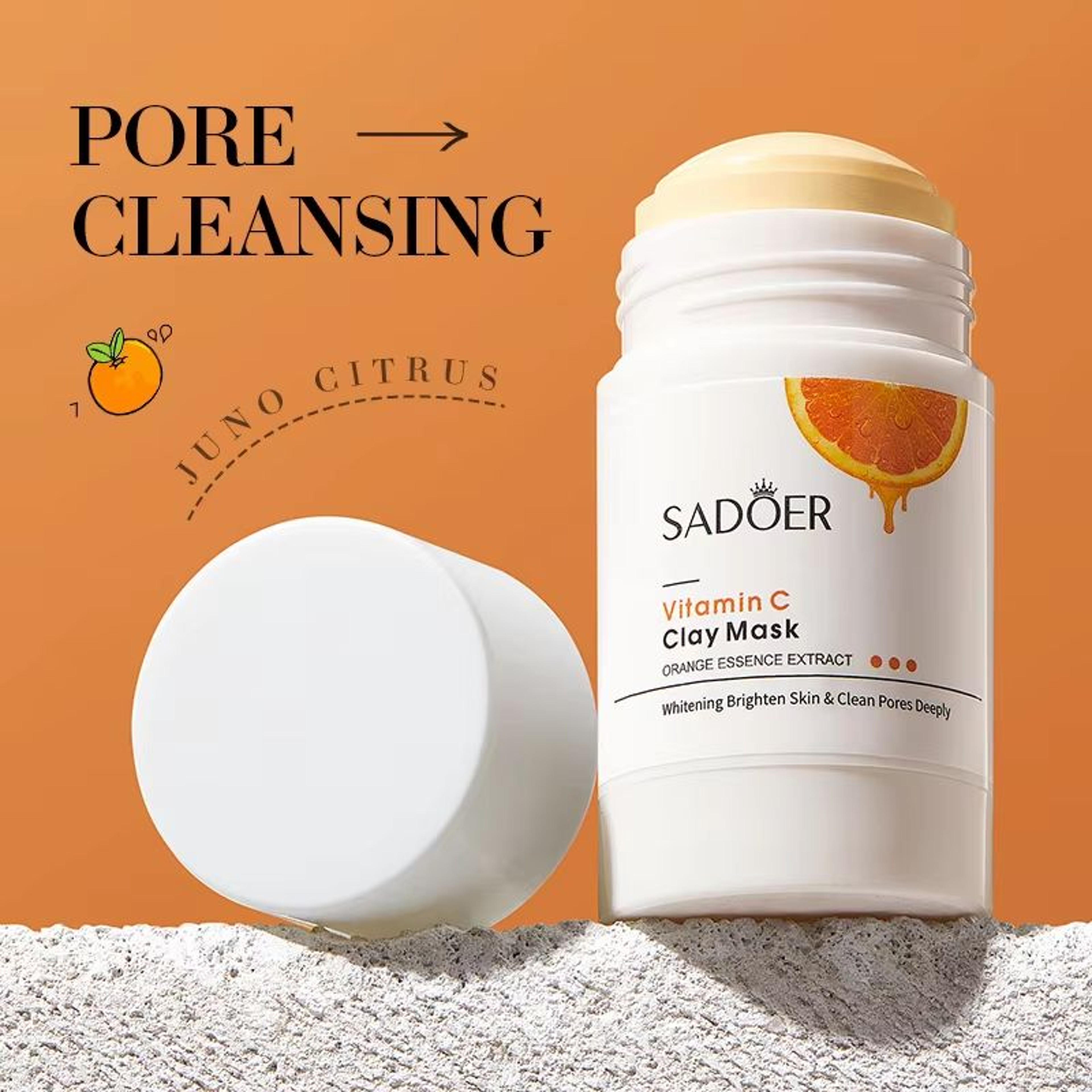 SADOER Vitamin C Clay Mask Stick Deep Cleansing Pore Cleaning Mask For Blackhead Removal And Oil Co 1