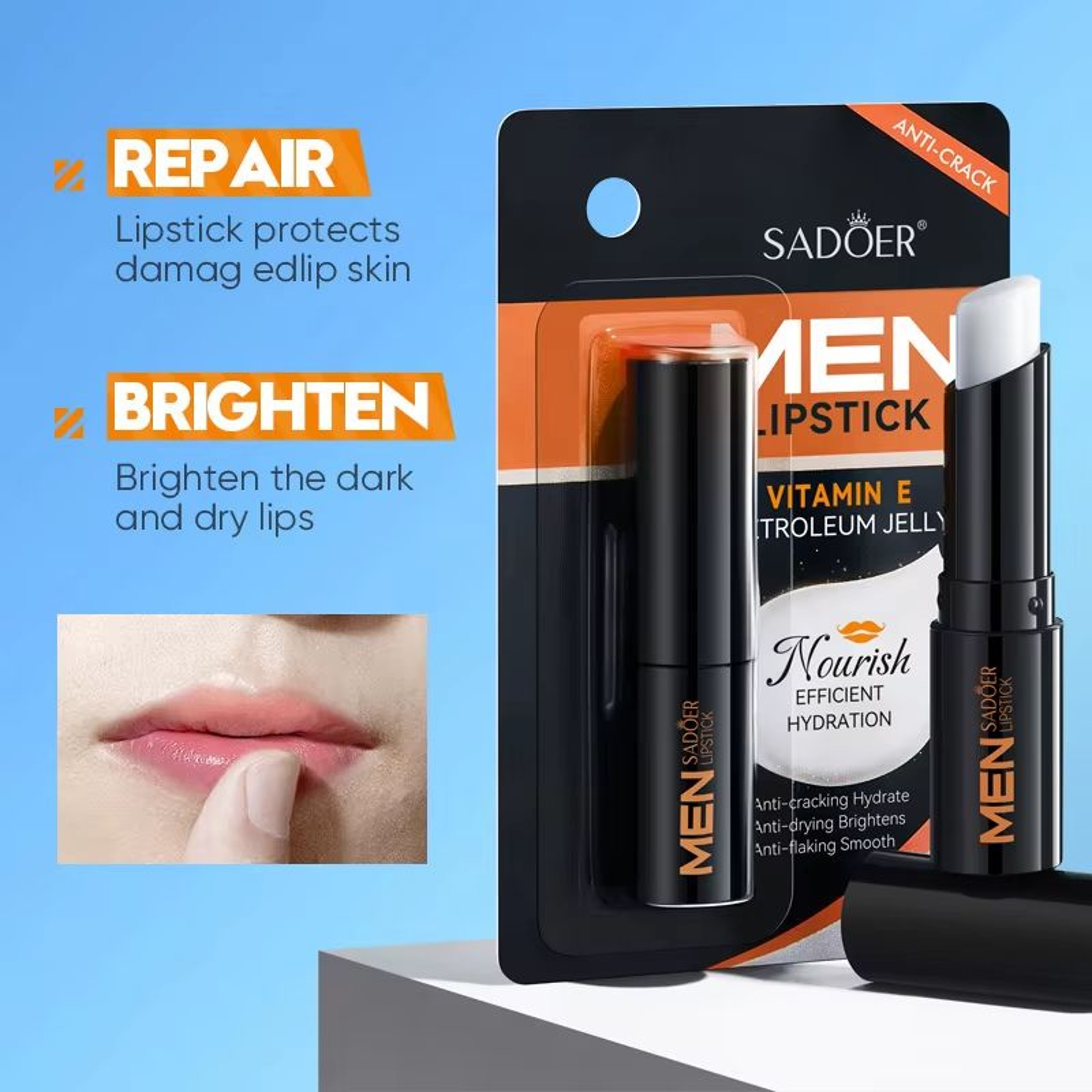 SADOER Mens Lip Balm Hydrating Anti Cracking Lip Balm For Repairing And Nourishing Dry Lips 7