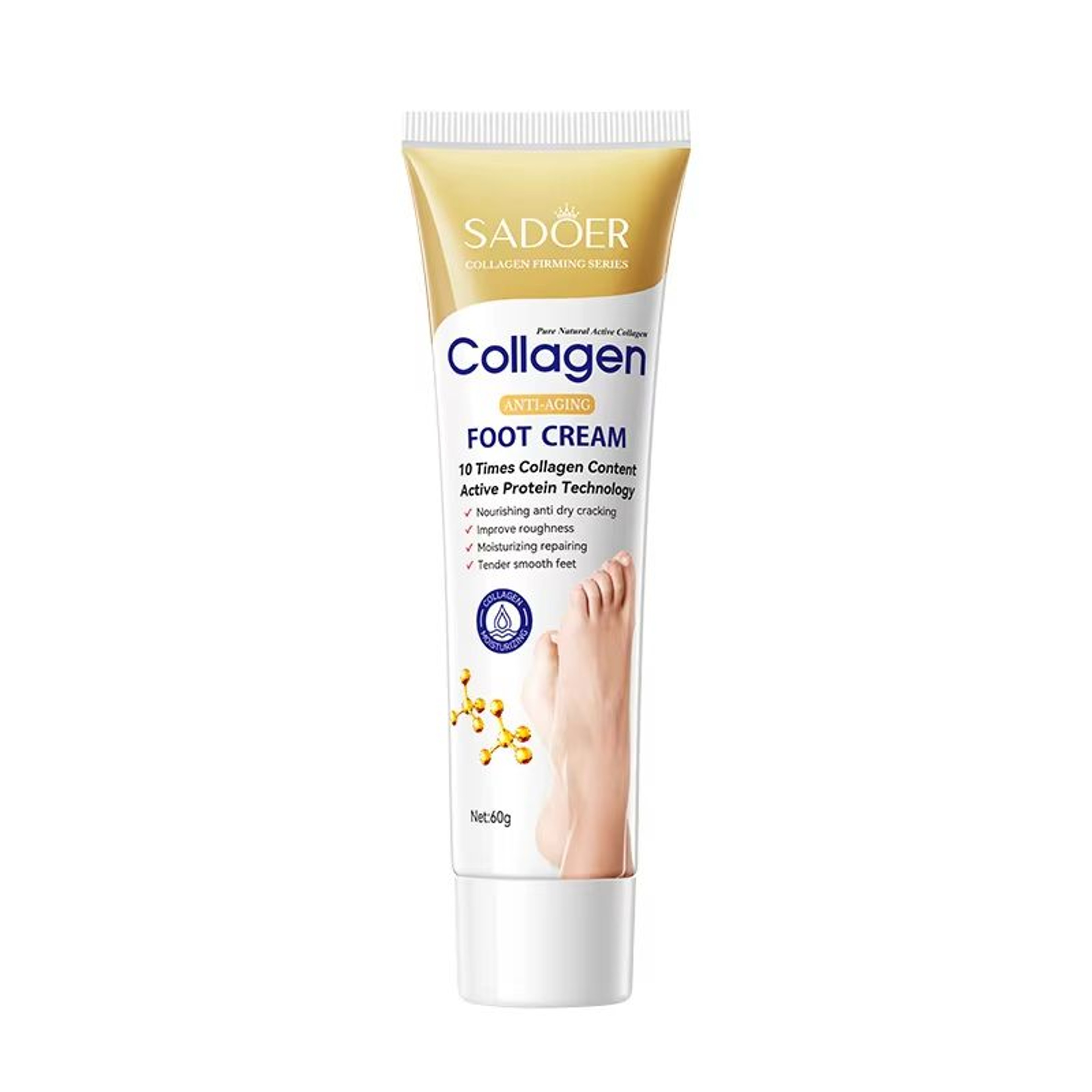SADOER Collagen Foot Cream Deep Hydrating Foot Repair Cream For Cracked Heels And Soft Smooth Feet 0