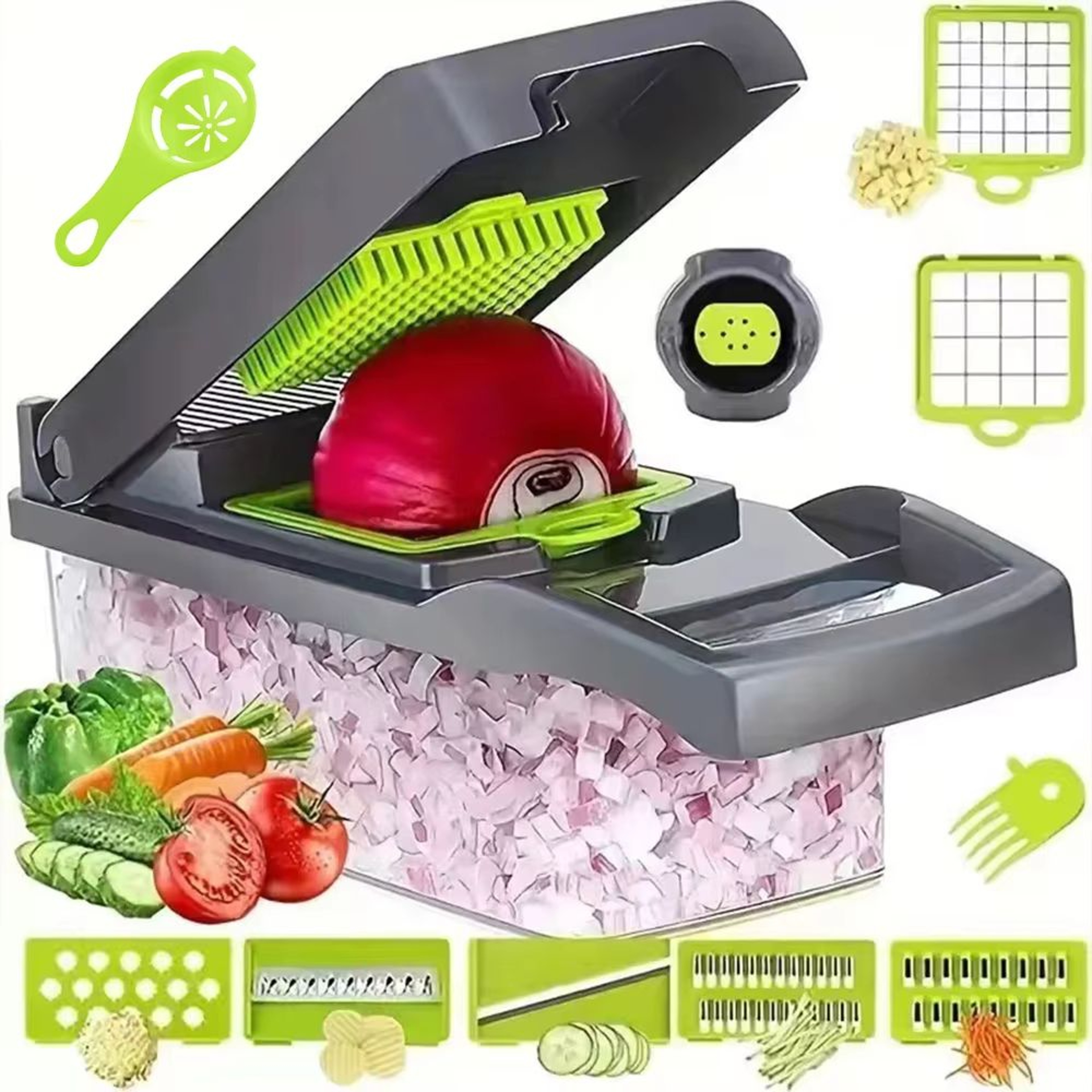 16 In 1 Multifunction Vegetable Chopper And Slicer Set With Egg Separator 5