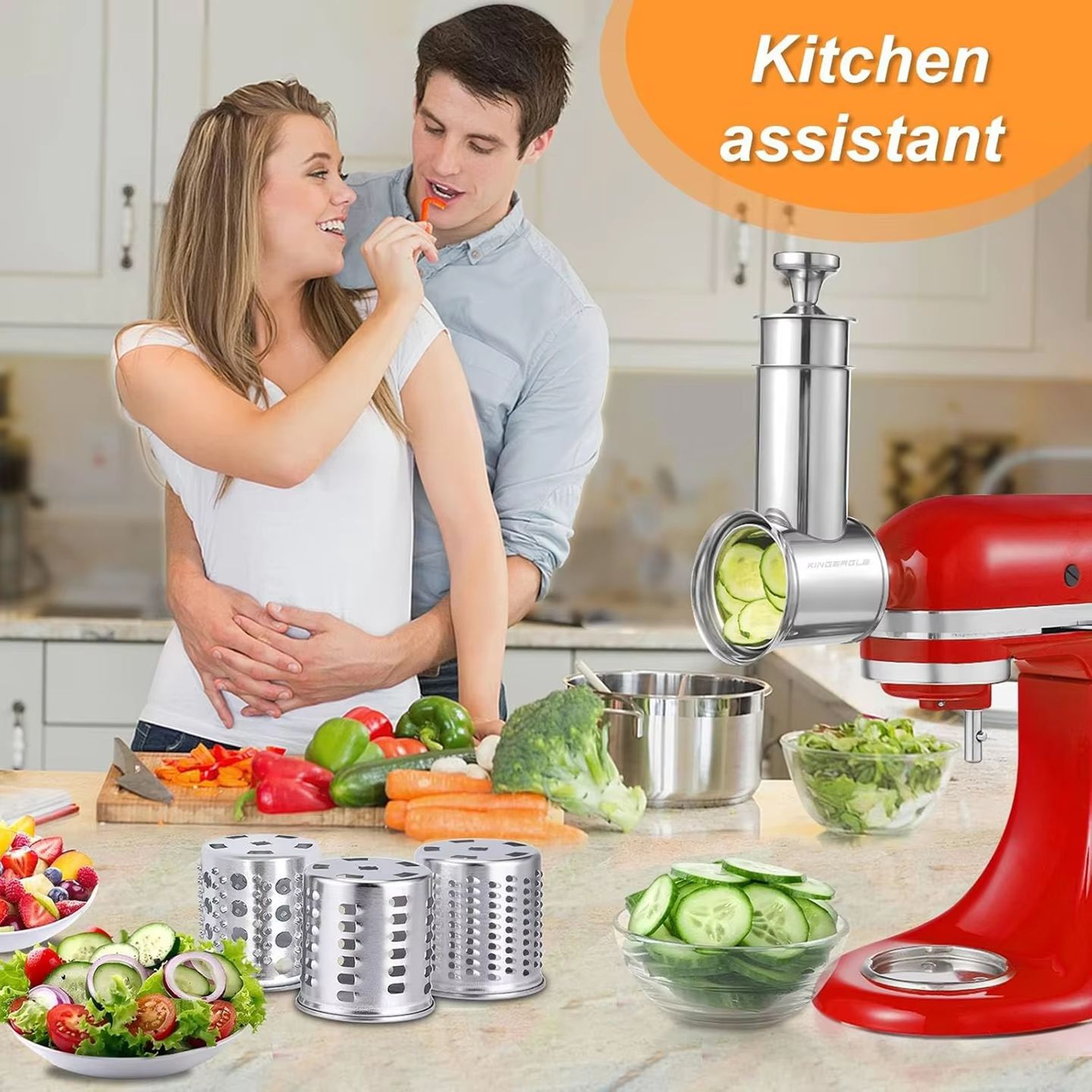 KA304 Large Stainless Steel Slicer Shredder Attachment For KitchenAid Mixers 3
