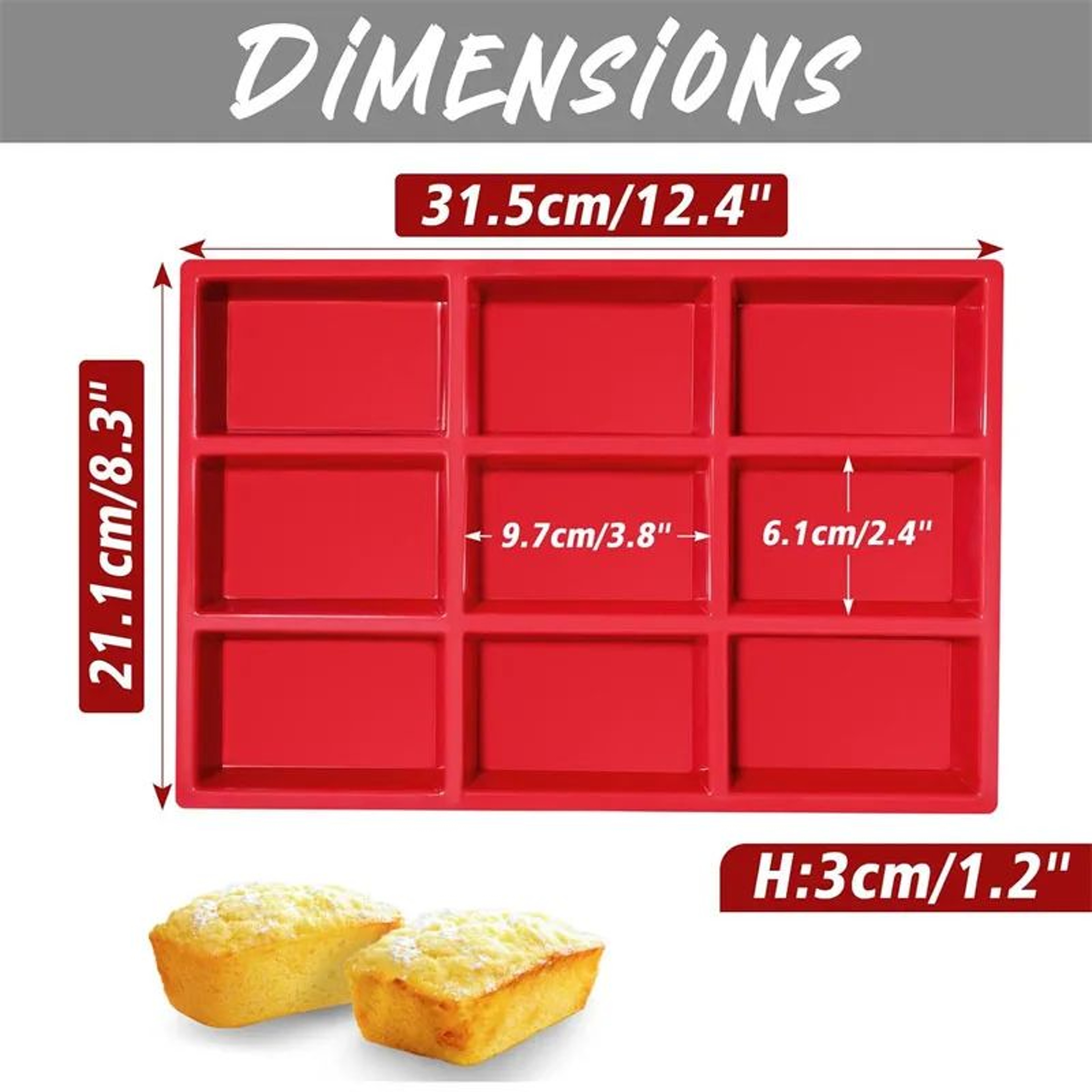 9 Cavity Silicone Mini Loaf Pan For Bread Cornbread And Small Batch Baking 1