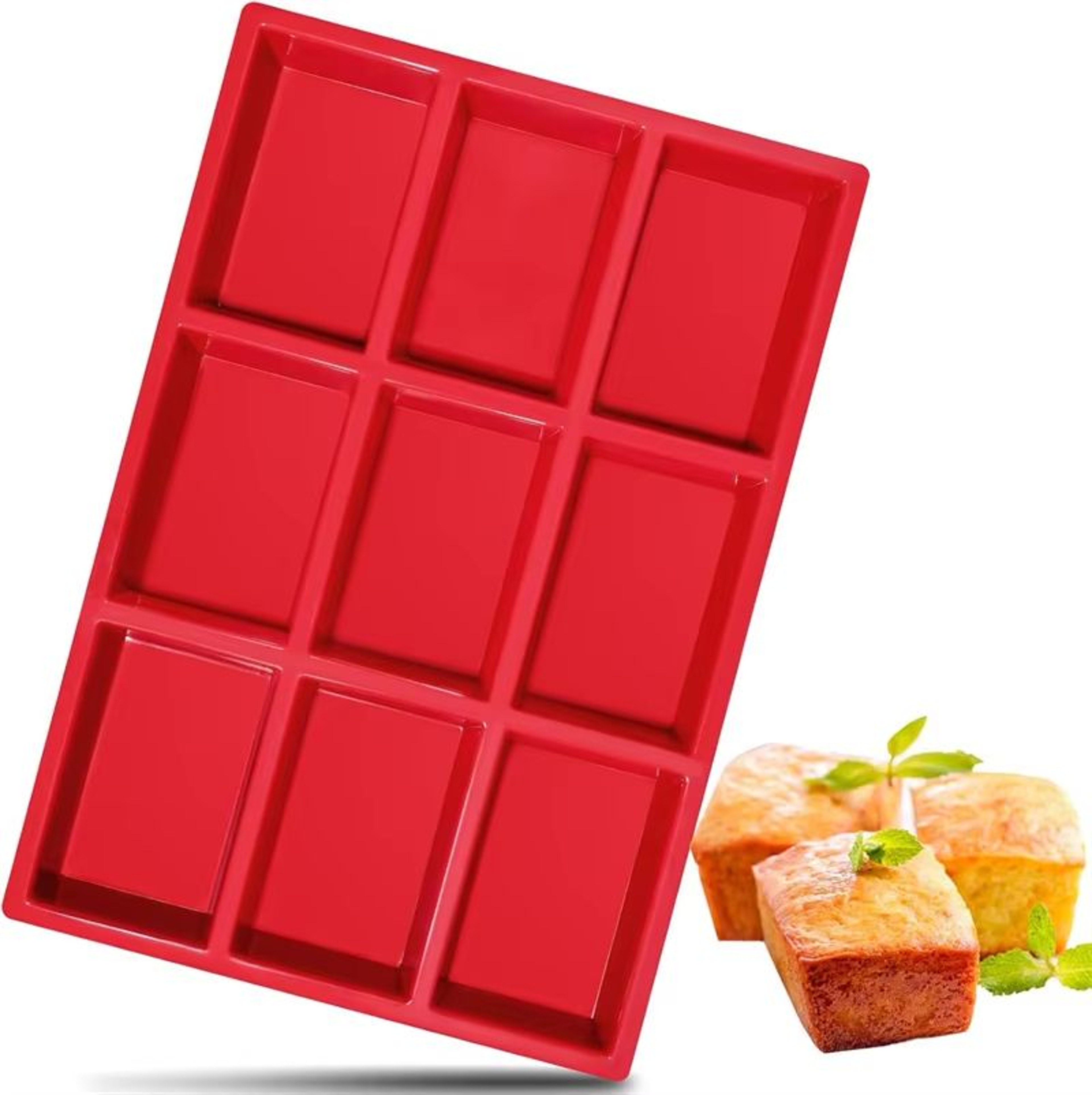 9 Cavity Silicone Mini Loaf Pan For Bread Cornbread And Small Batch Baking 6