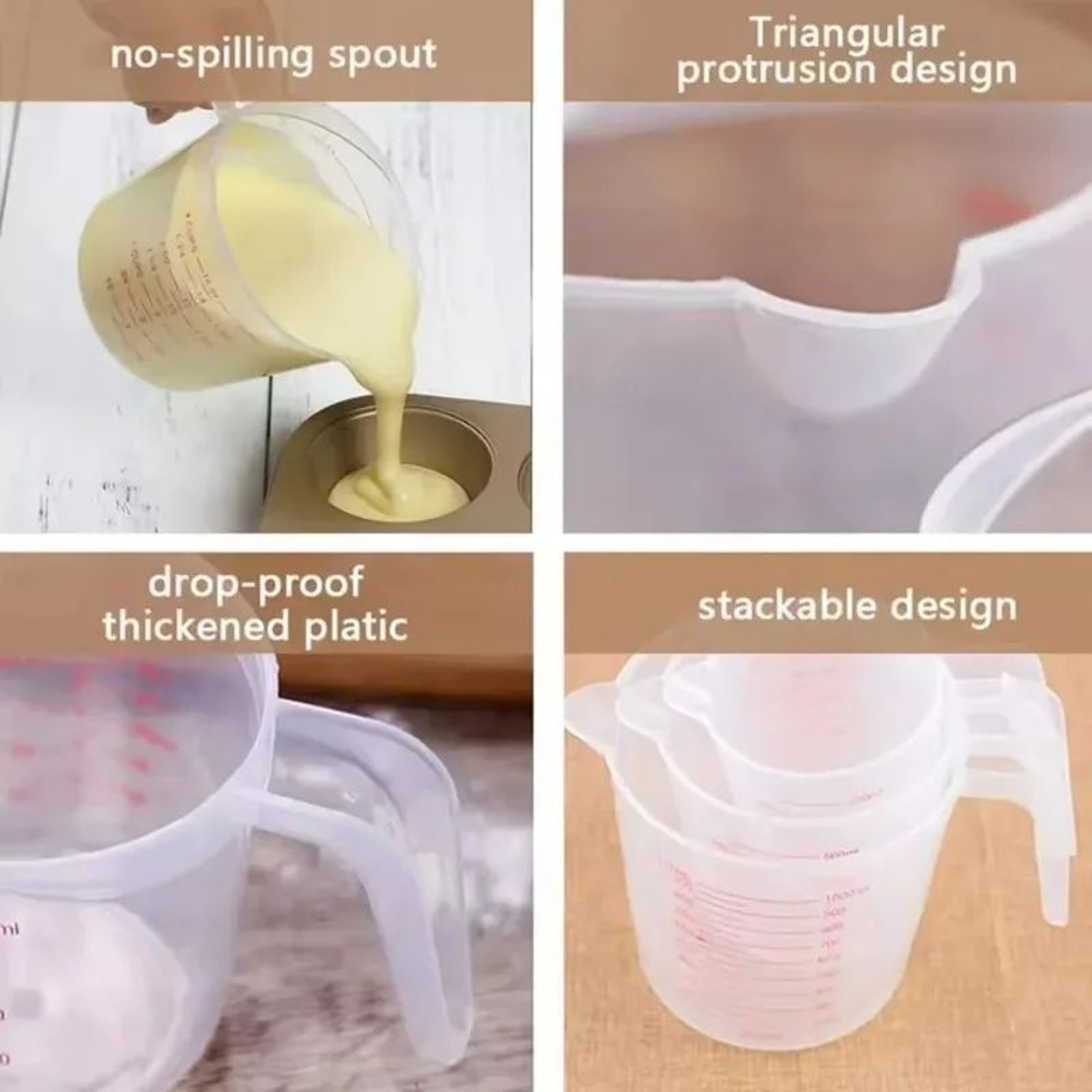 Clear Plastic Liquid Measuring Cup Beaker For Baking And Cooking 845 Fl Oz  1691 Fl Oz  3381 Fl Oz 2