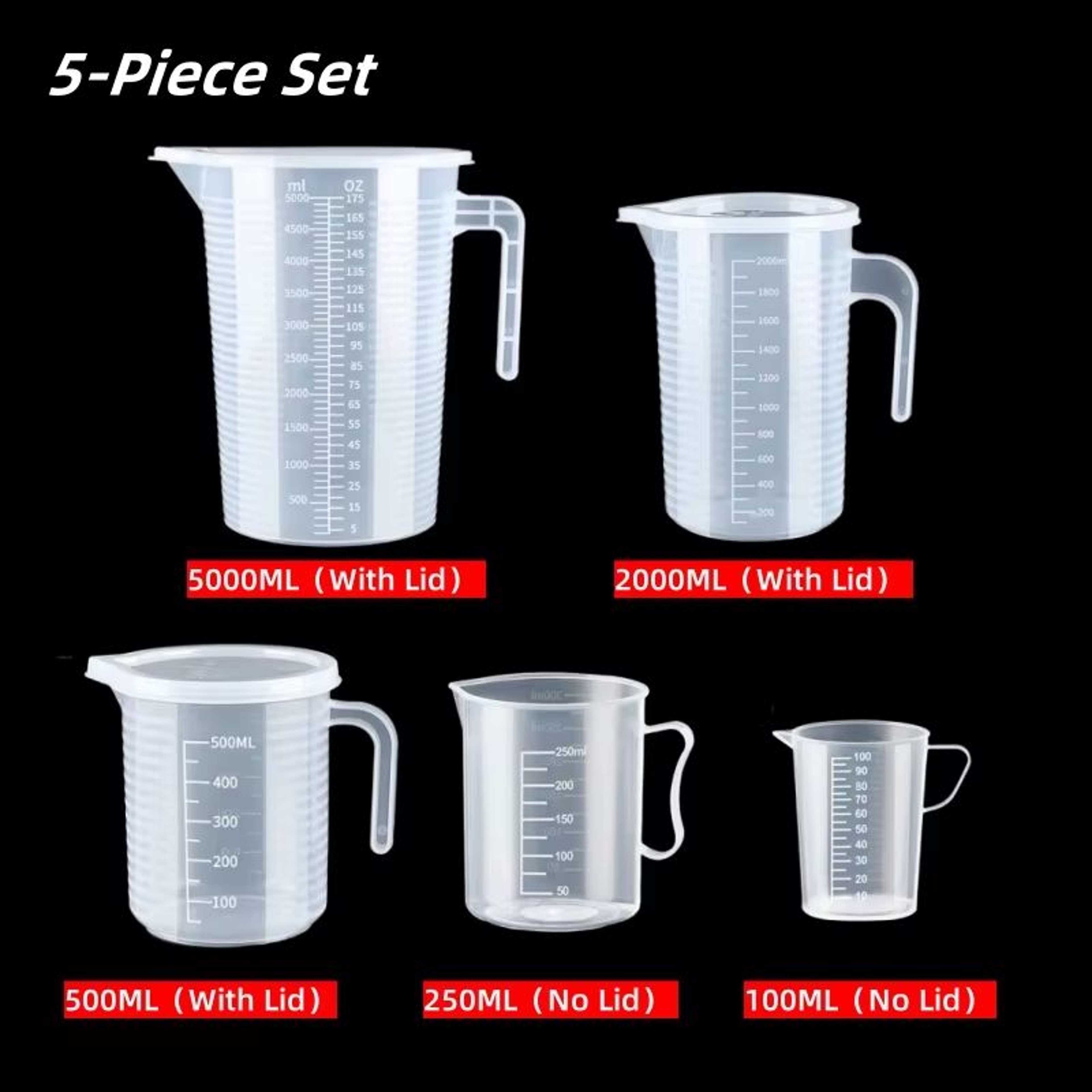 Heavy Duty Plastic Measuring Beaker With Scale 338 Fl Oz To 16907 Fl Oz 20