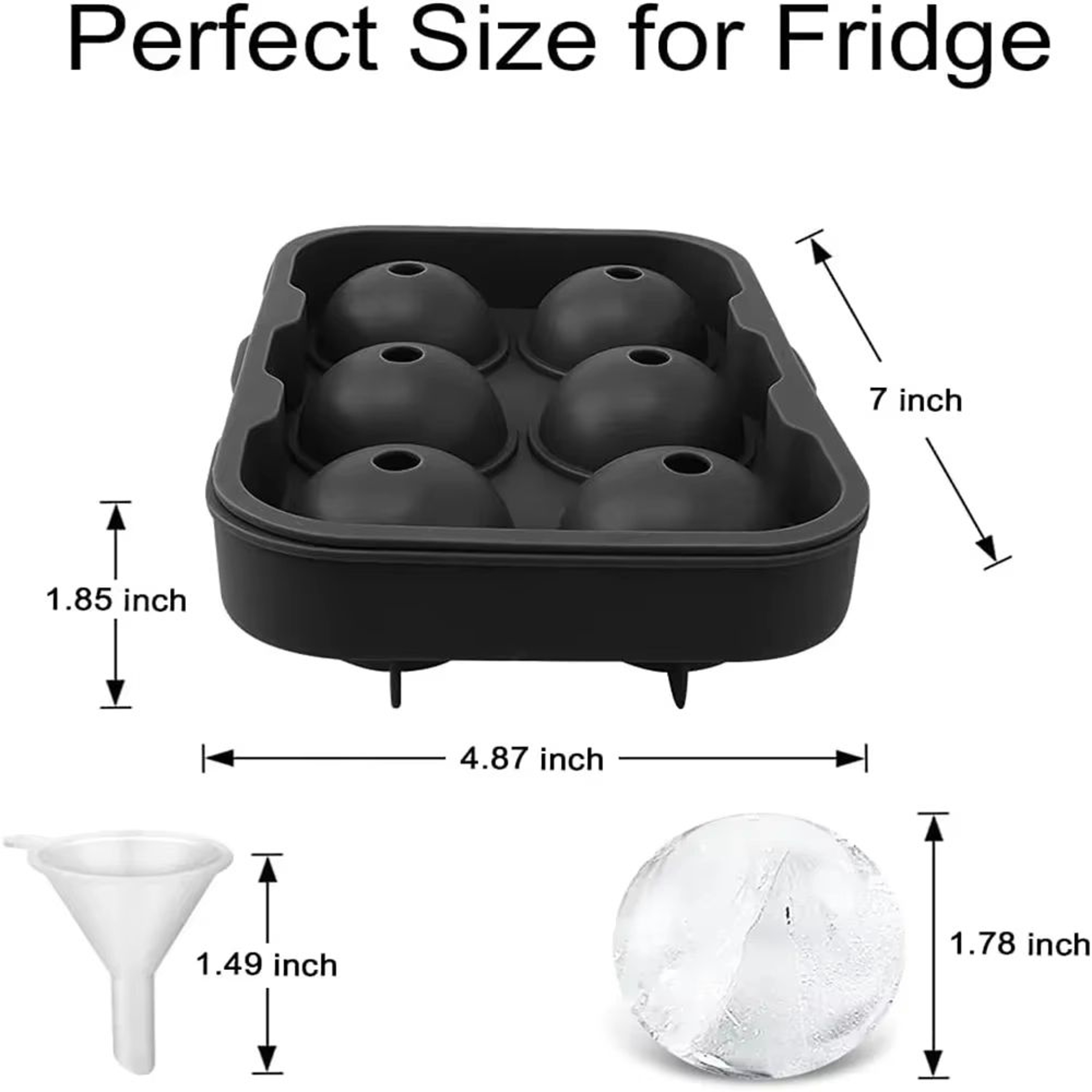 Large Silicone Ice Ball Maker 3D Round Whiskey Ice Sphere Mold Cocktail Bar Ice Cube Tray 5