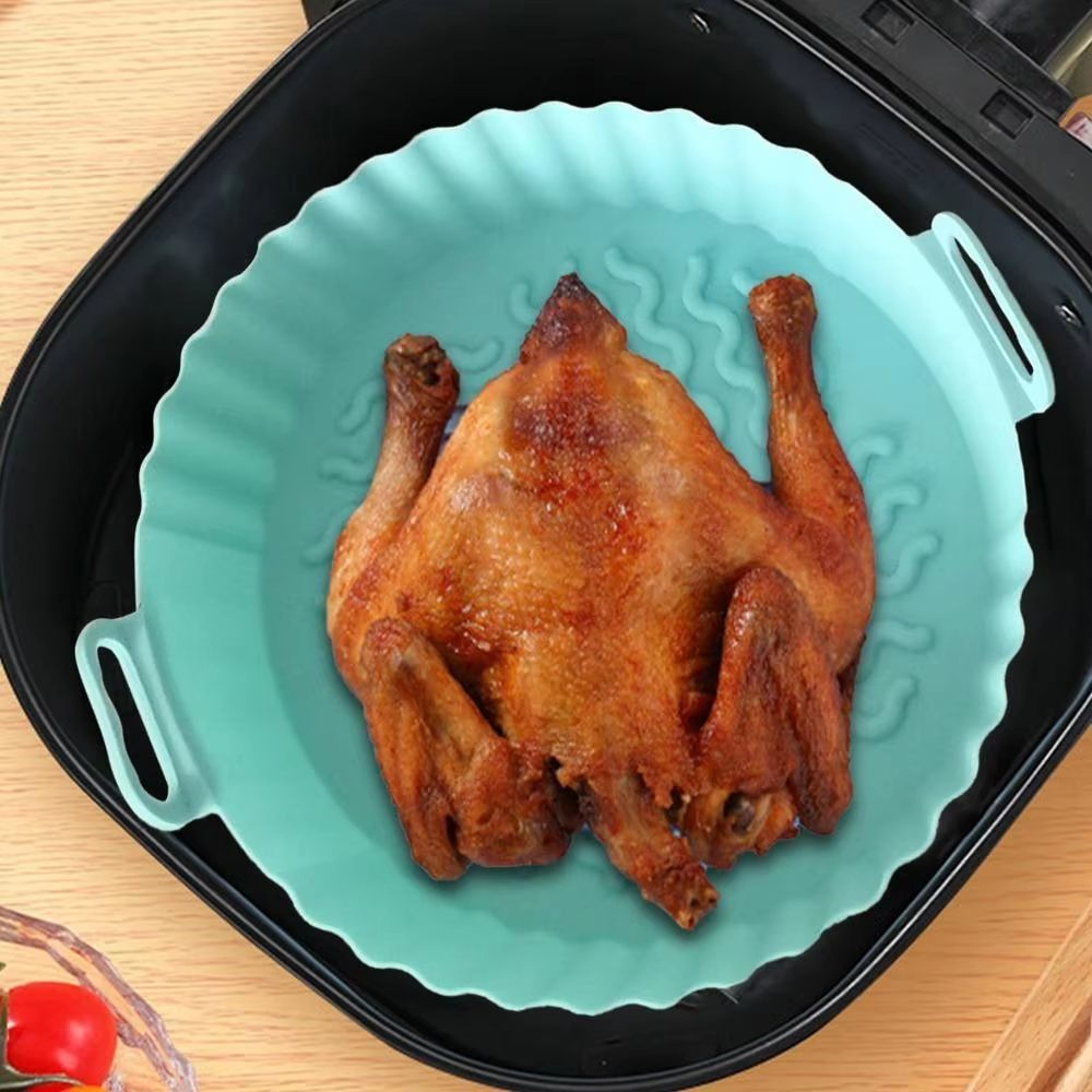 Reusable Silicone Air Fryer Liners Pot  Non Stick Food Safe Air Fryer Basket Protector 5