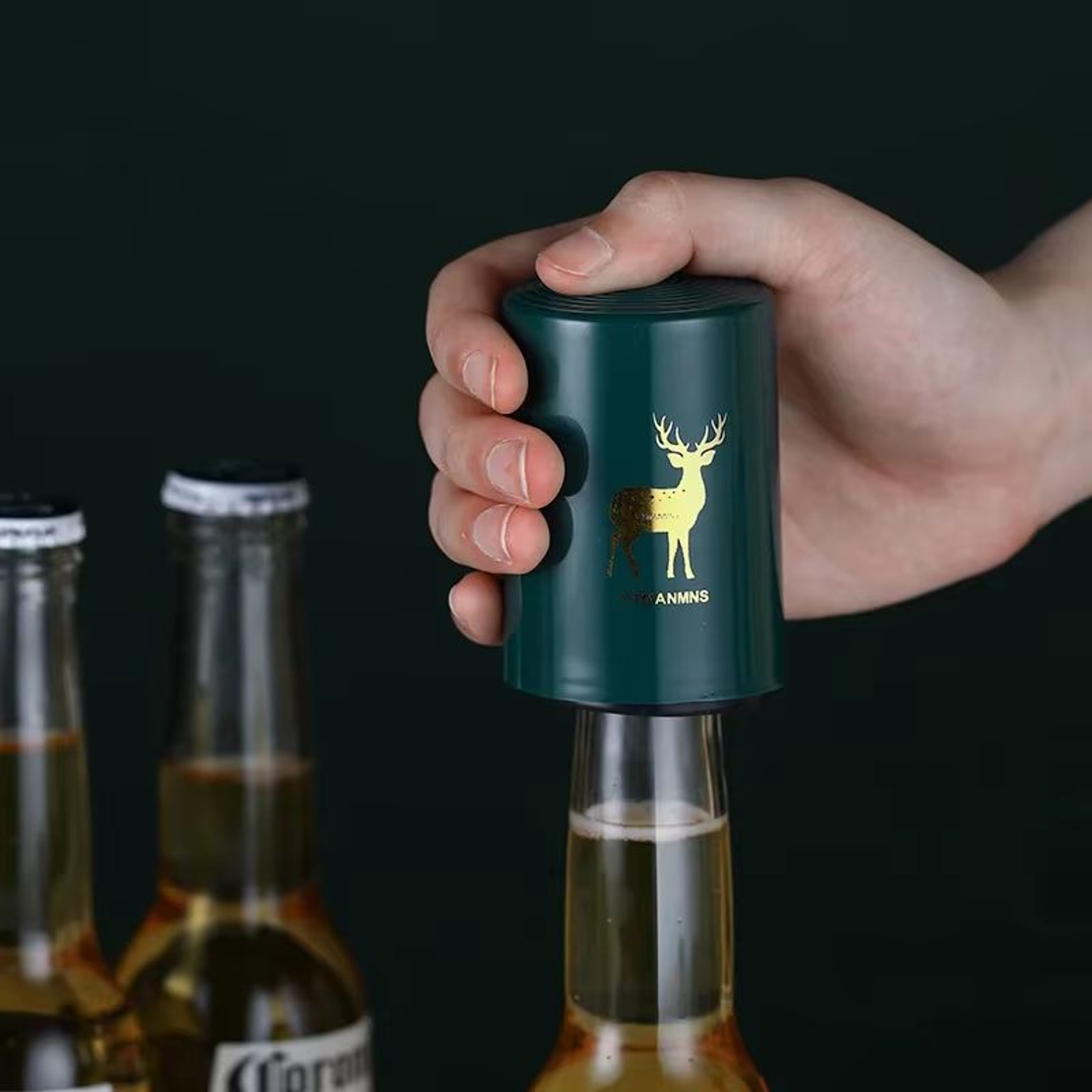 Magnetic Automatic Beer Bottle Opener  Stainless Steel Push Down Bottle Opener Tool 1