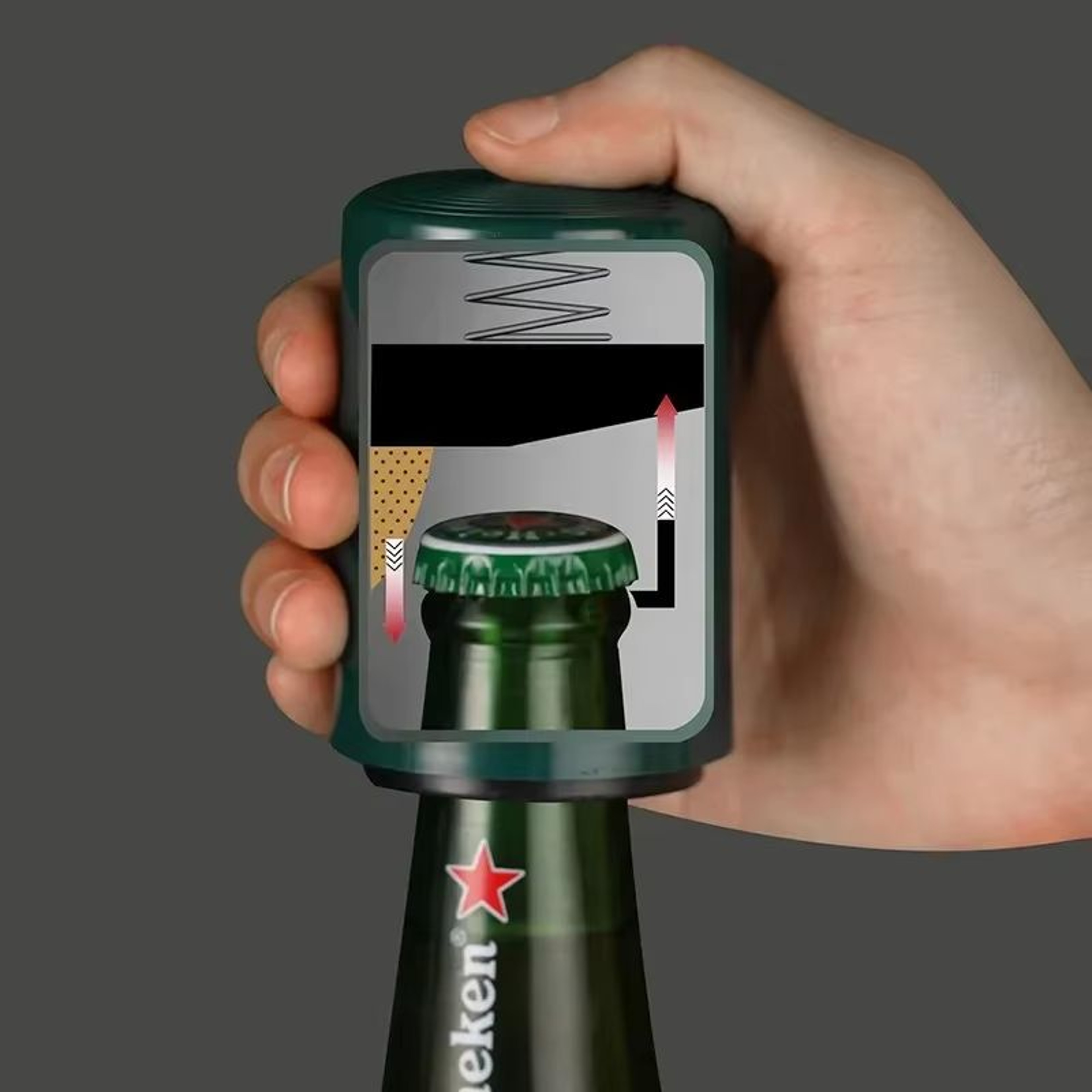 Magnetic Automatic Beer Bottle Opener  Stainless Steel Push Down Bottle Opener Tool 5
