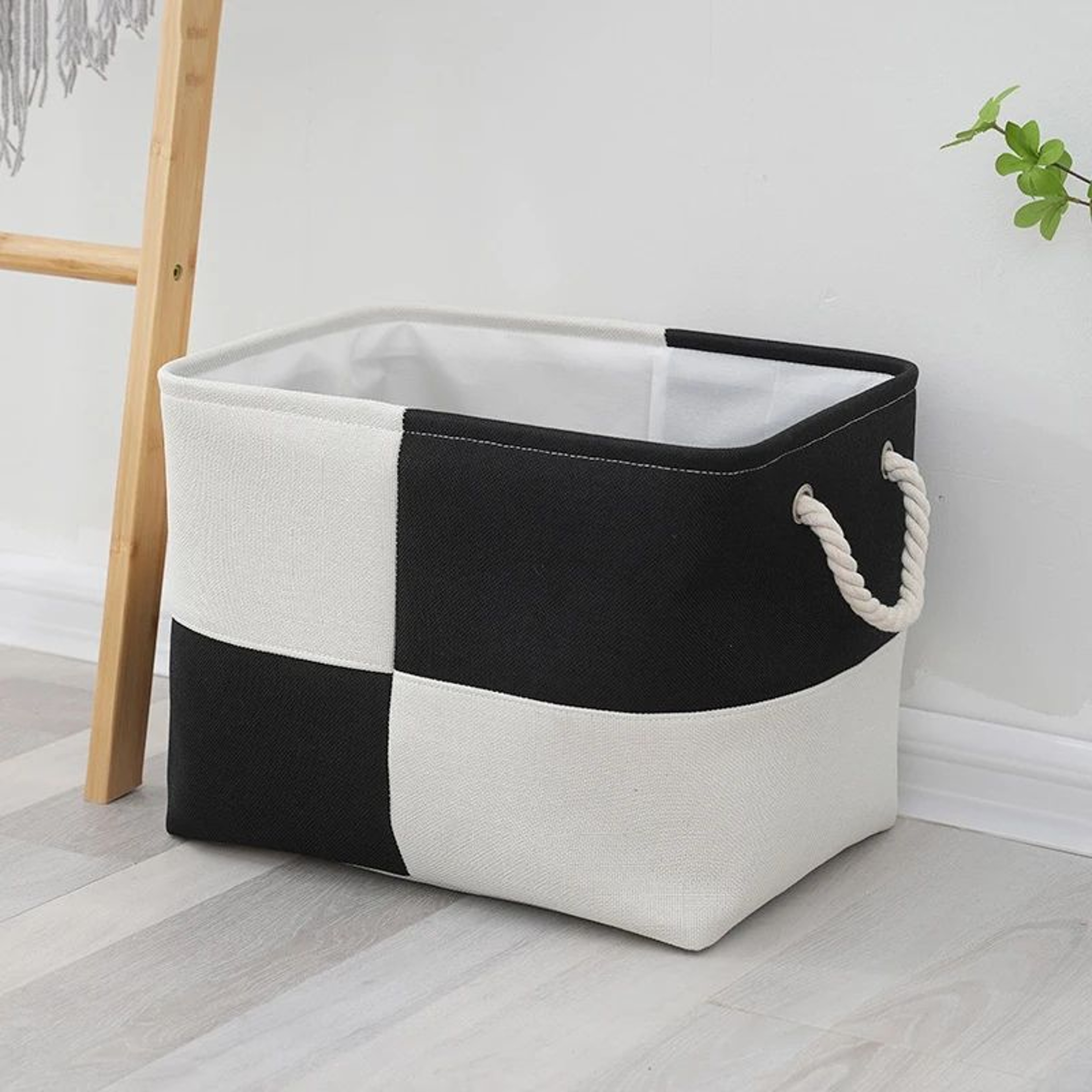 Large Capacity Linen Storage Basket Foldable Laundry Storage Basket With Handles For Toys Snacks  H 2