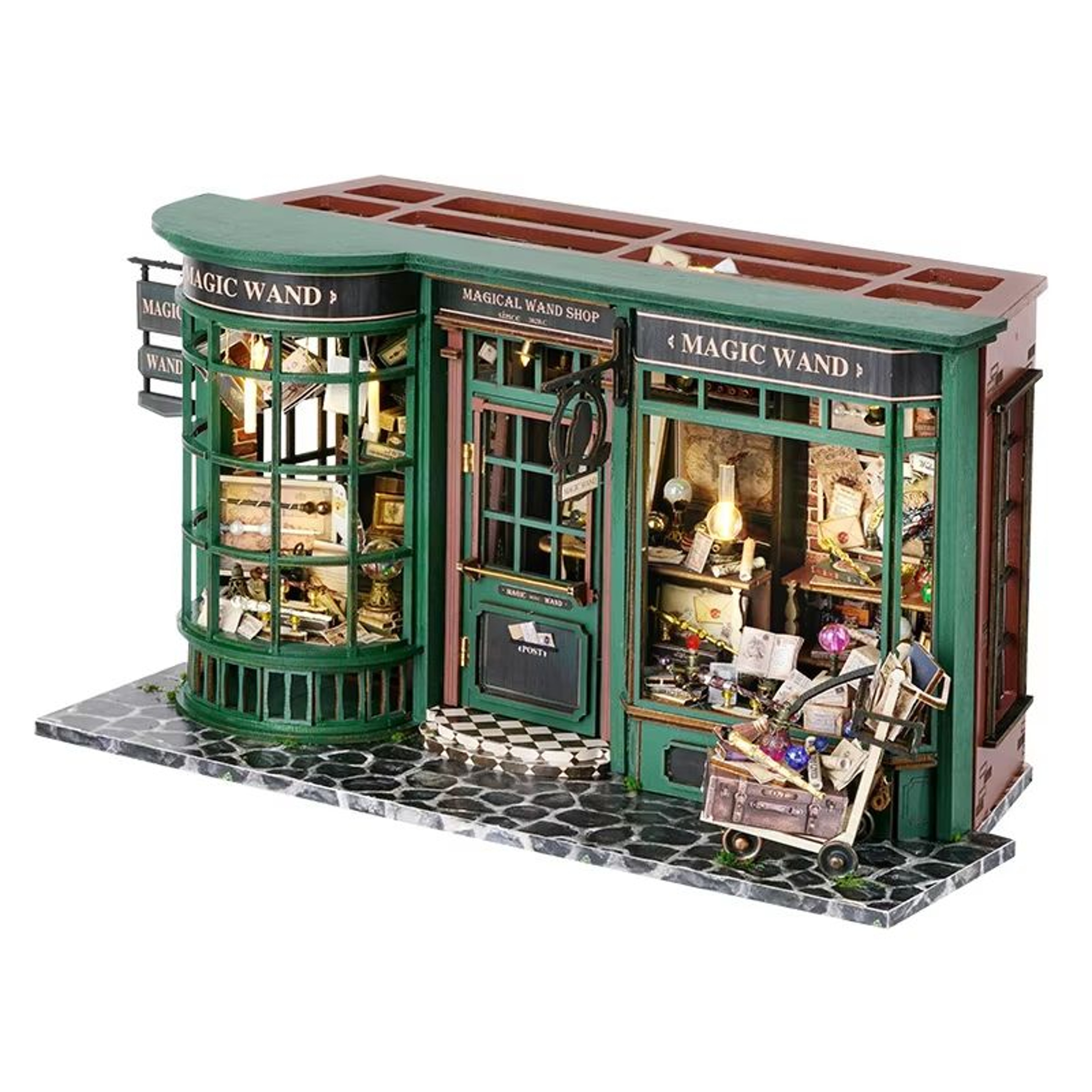 Magic Shop DIY Wooden Dollhouse Kit Miniature Roombox Craft House With Furniture 5
