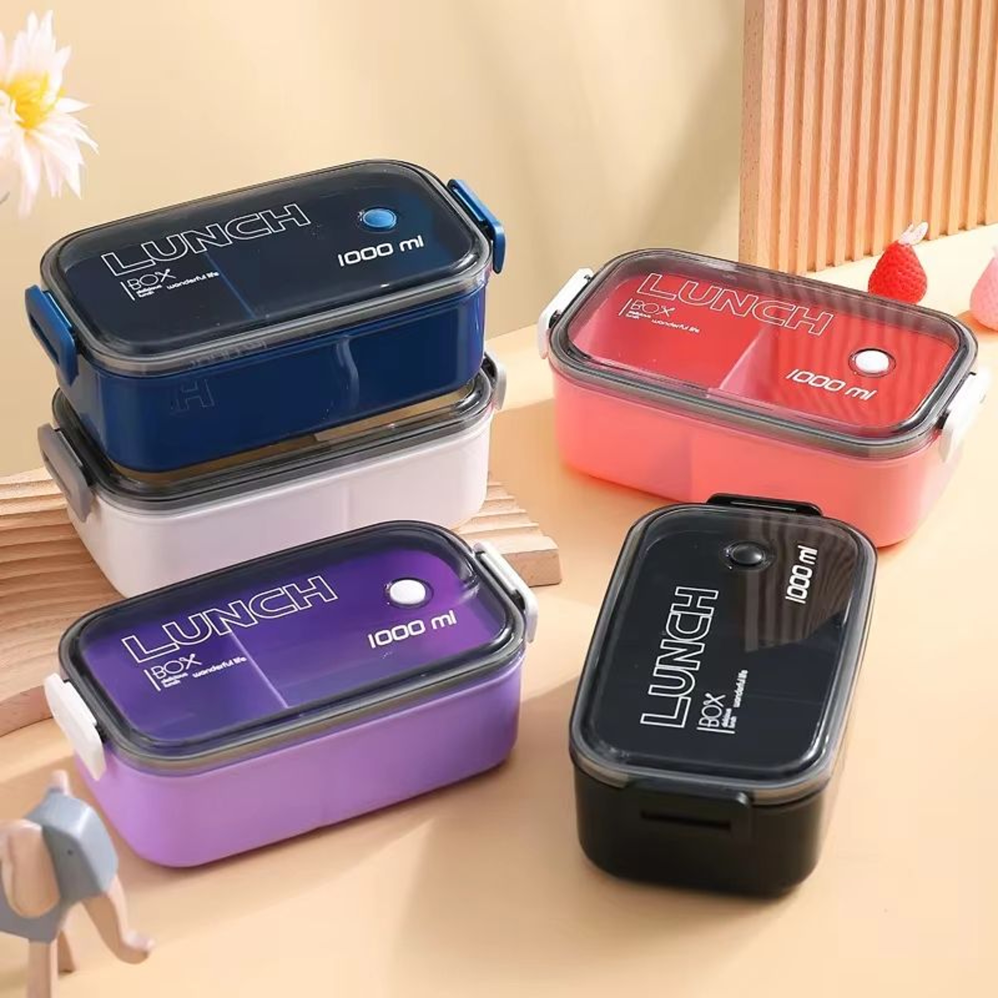 Portable Microwave Safe Plastic Lunch Box Sealed Food  Fruit Storage Container 0