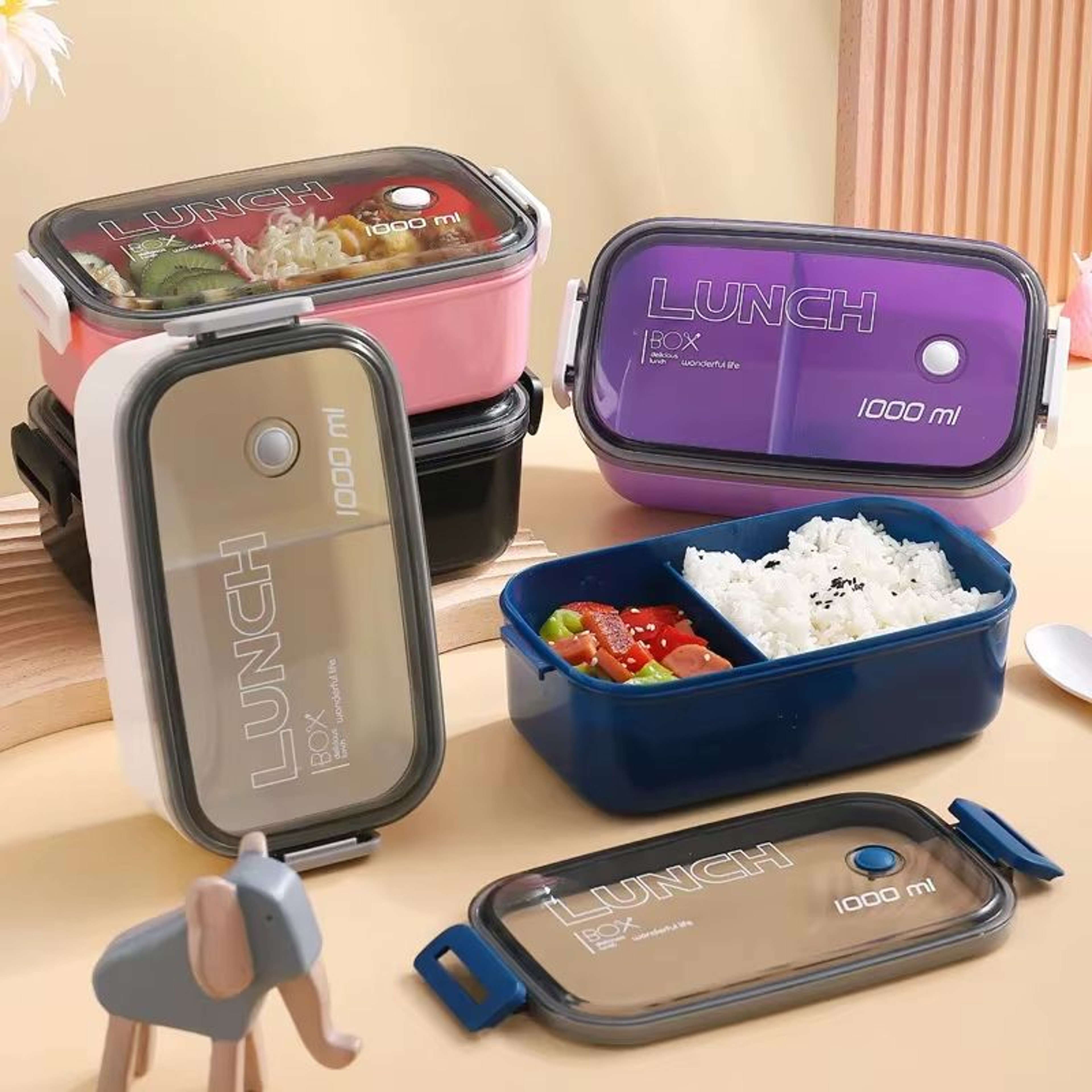 Portable Microwave Safe Plastic Lunch Box Sealed Food  Fruit Storage Container 1