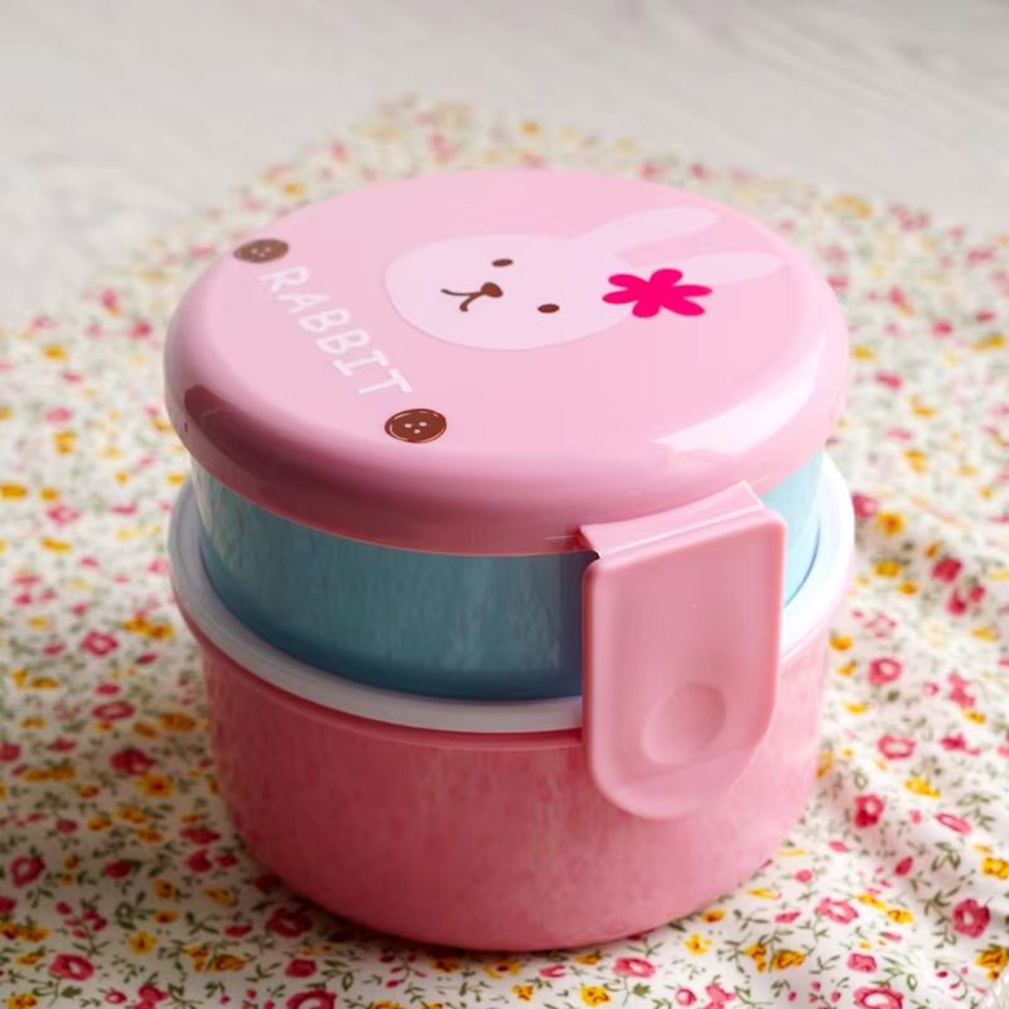 1826 Fl Oz Cute Animal Double Layer Bento Lunch Box Round Kids Snack  Fruit Container 2