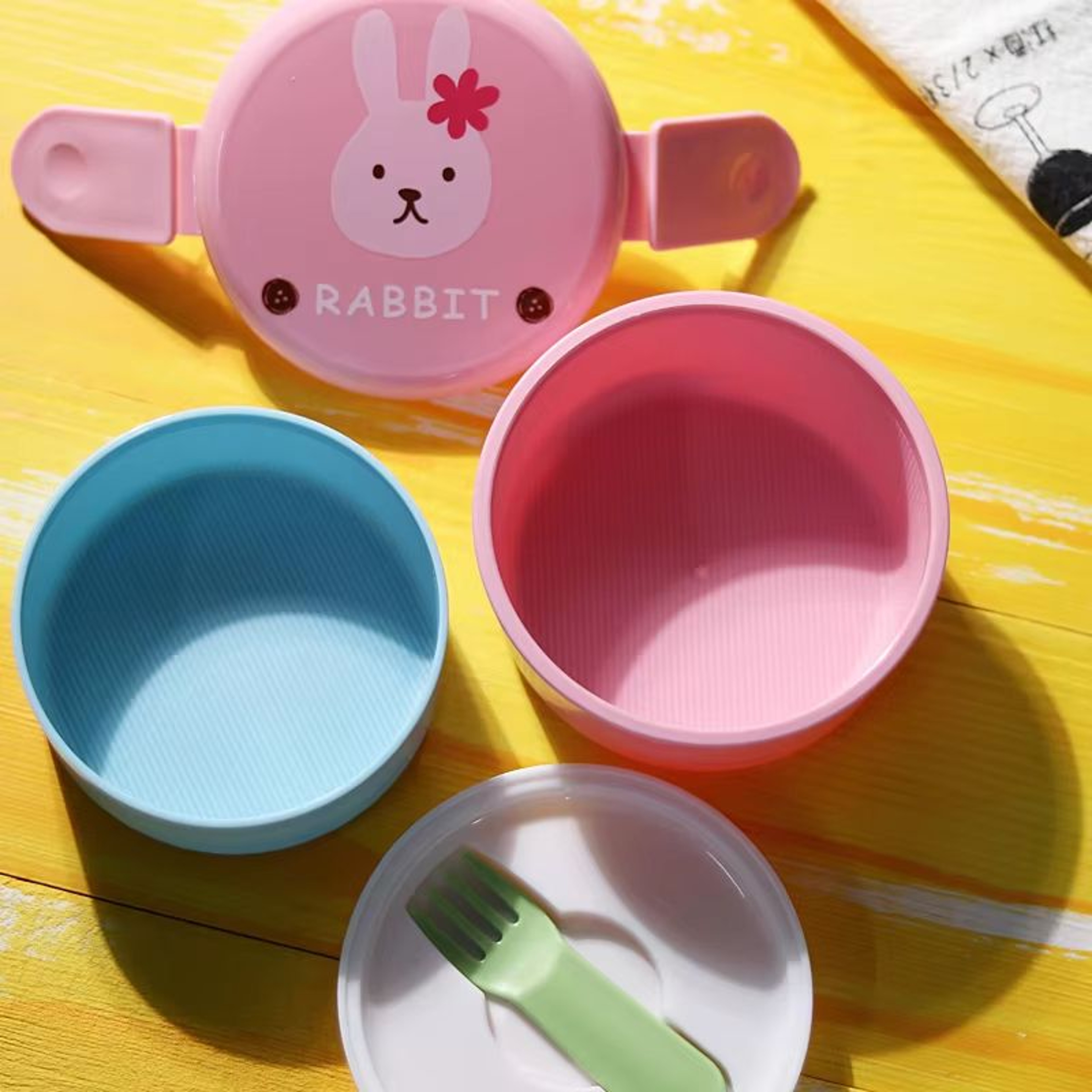 1826 Fl Oz Cute Animal Double Layer Bento Lunch Box Round Kids Snack  Fruit Container 4