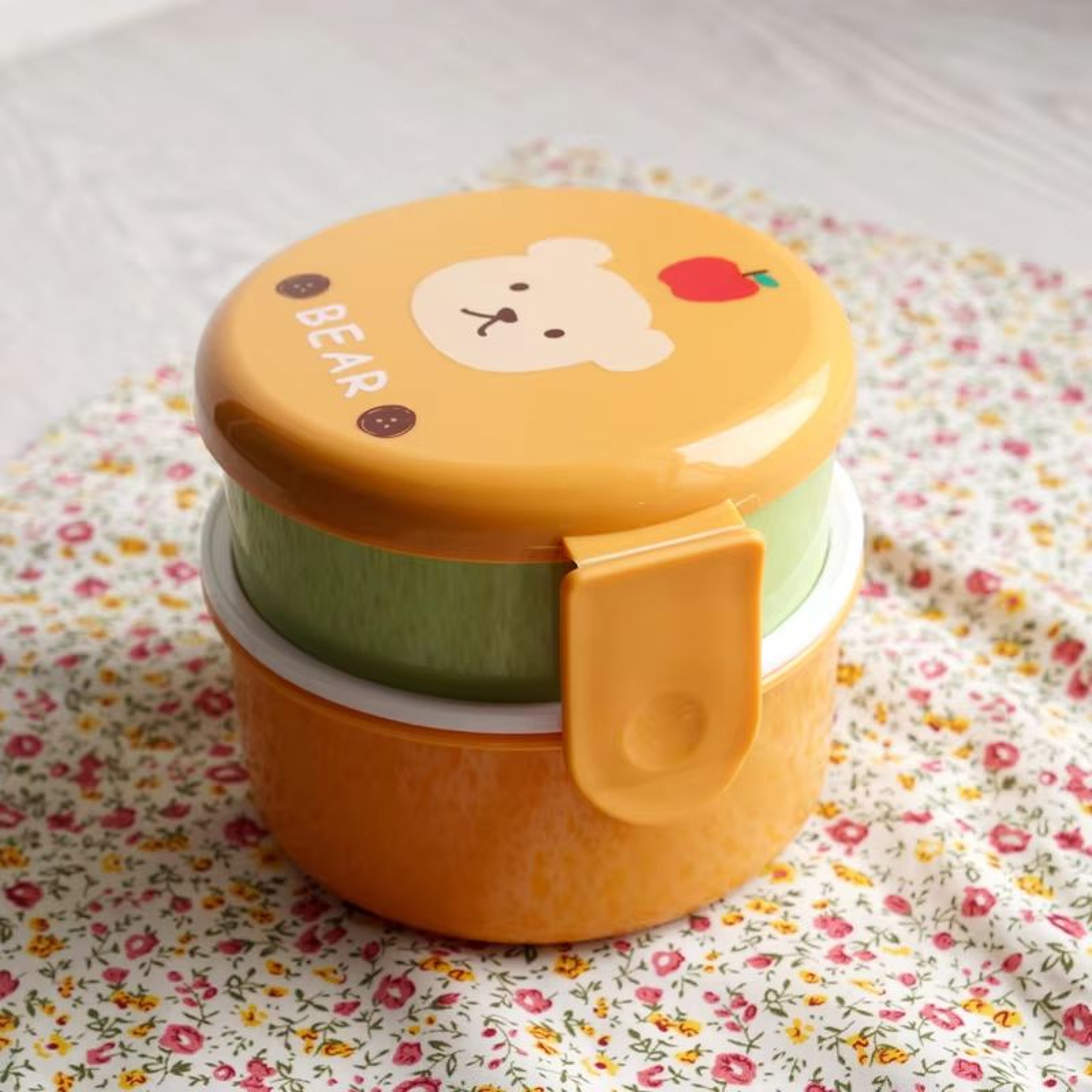 1826 Fl Oz Cute Animal Double Layer Bento Lunch Box Round Kids Snack  Fruit Container 5