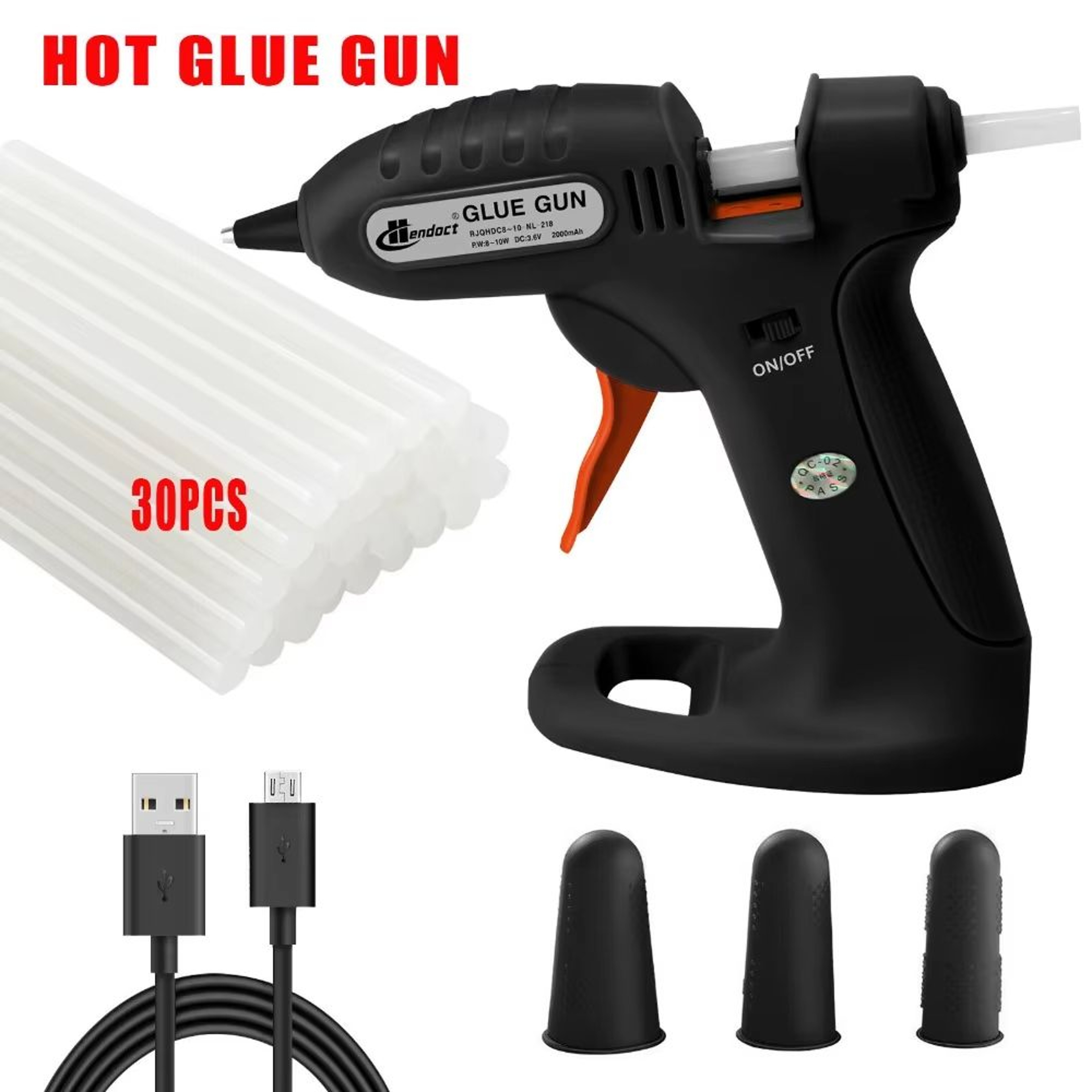 Cordless Mini Hot Melt Glue Gun Kit With 30 Glue Sticks For Crafts And DIY Repairs 0