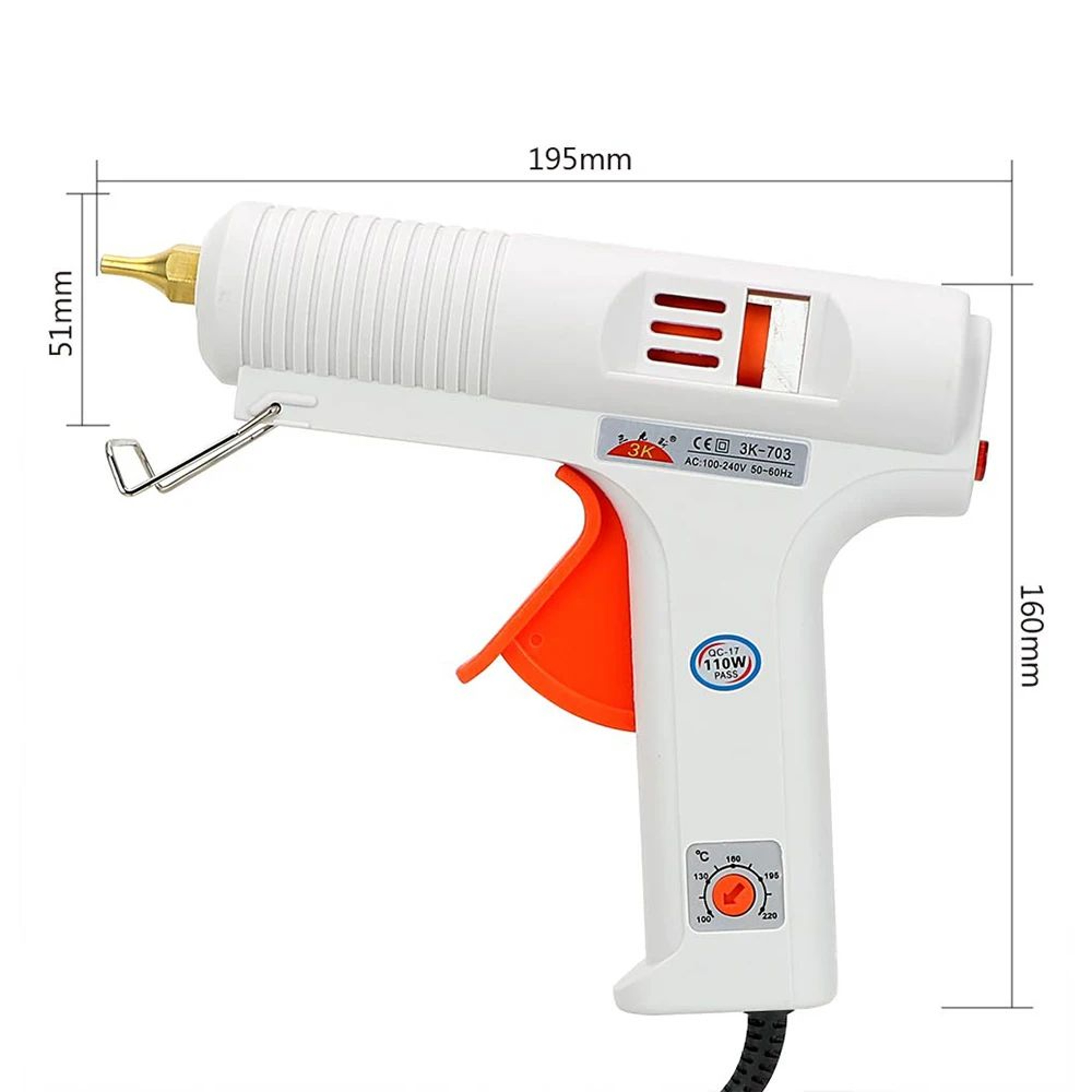 DIYWORK Adjustable Temperature Hot Melt Glue Gun 110W 043in Craft Repair Tool 1
