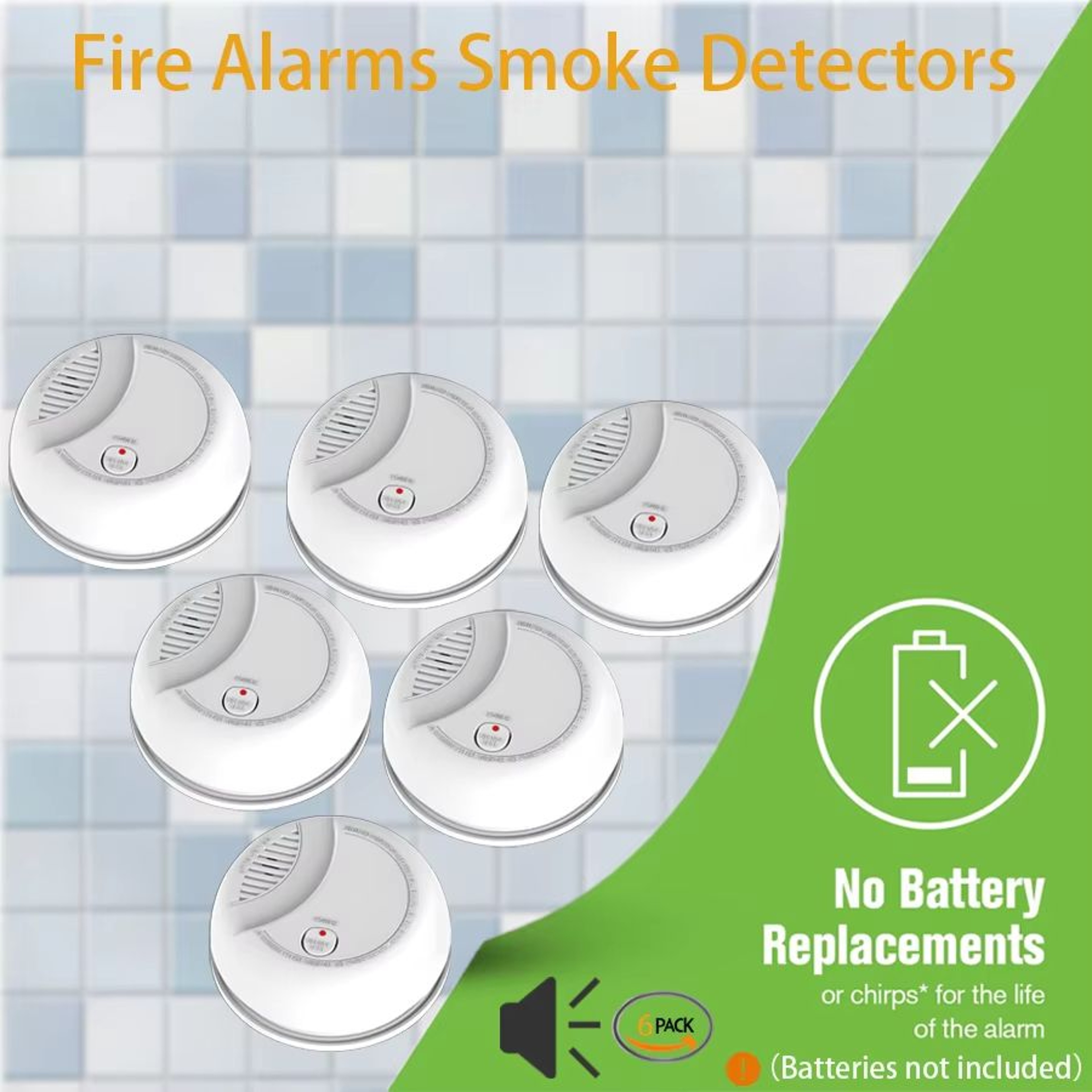 Battery Operated Photoelectric Smoke Detector With 85dB Alarm LED Indicator  Test Button  Ceiling M 8