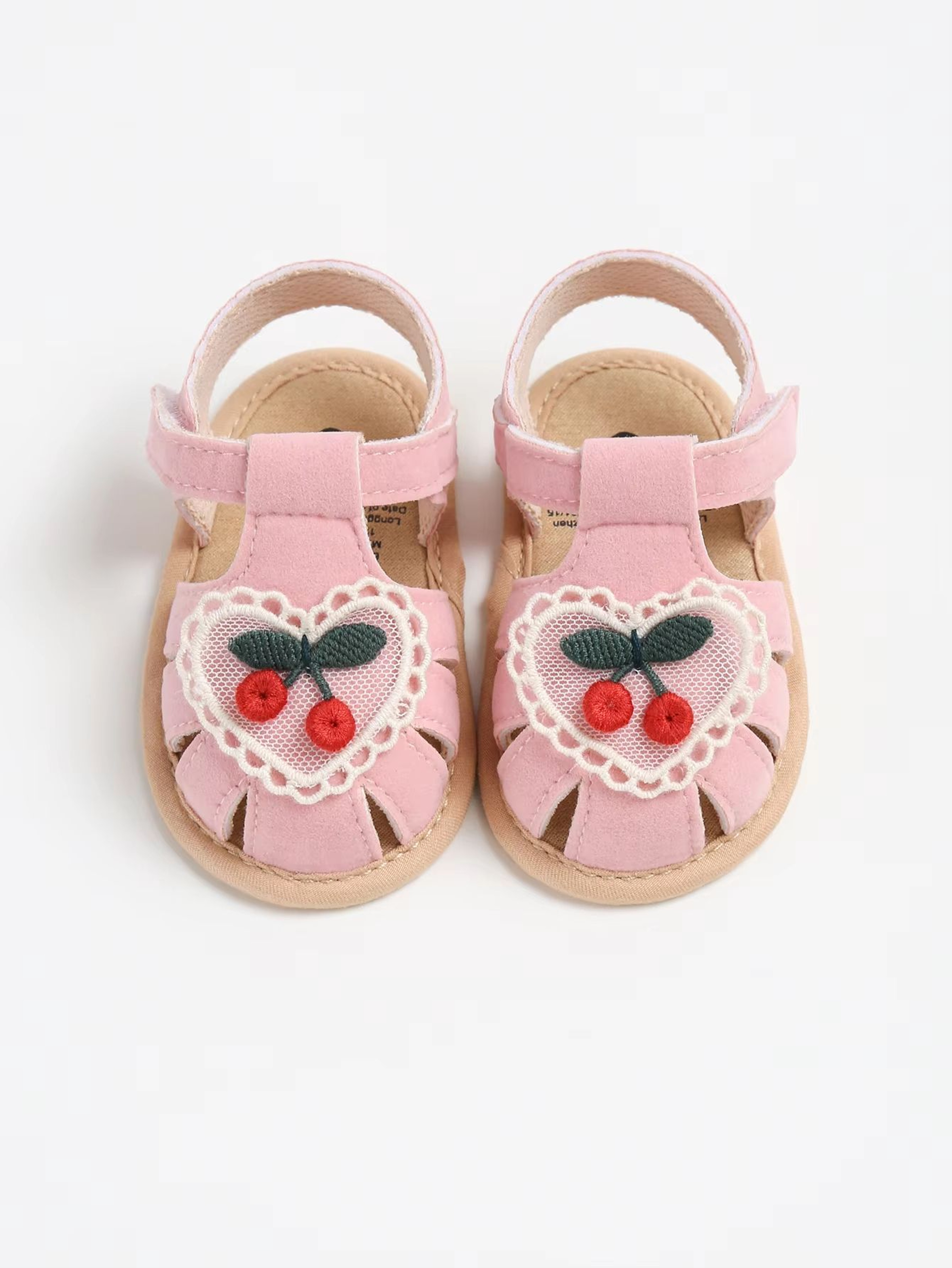 Cherry Print Baby Girl Summer Sandals Soft Cloth Sole First Walker Baby Shoes For Newborns And Infa 5