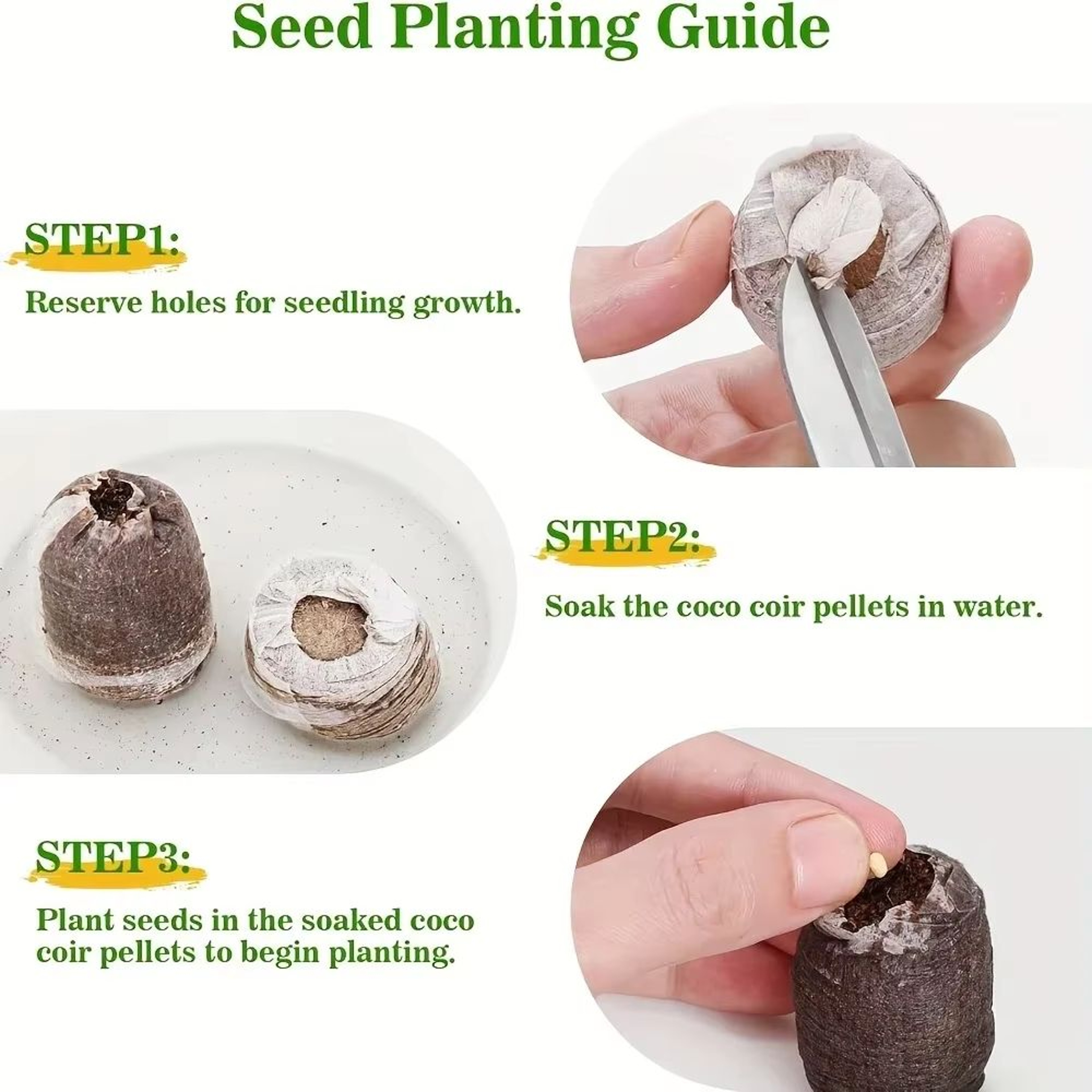 Organic Coco Coir Seed Starter Blocks  Compressed Coconut Coir Soil Pods For Vegetable Flower  Herb 4
