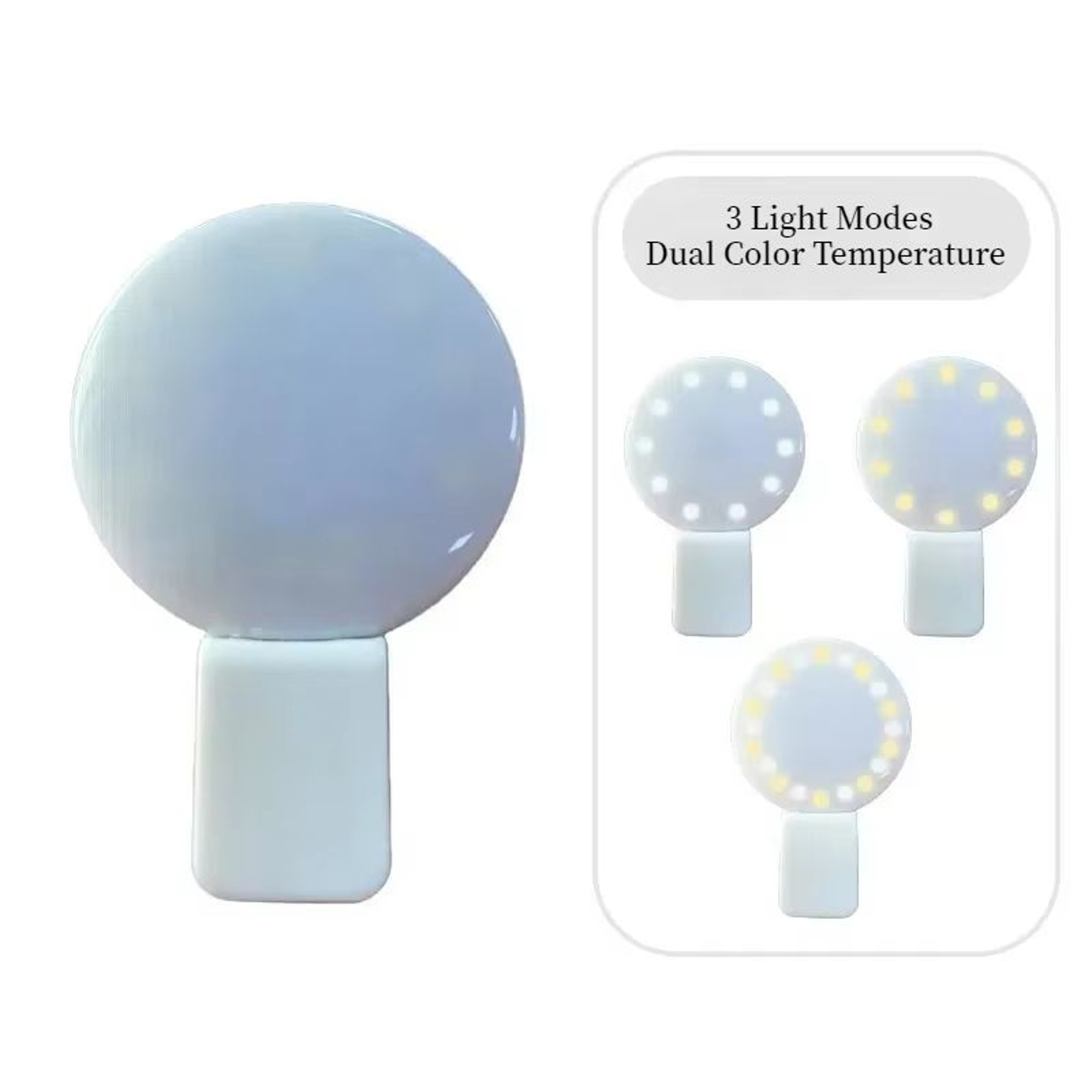 Portable LED Selfie Ring Light Clip On Phone Camera Light With Adjustable Brightness 2