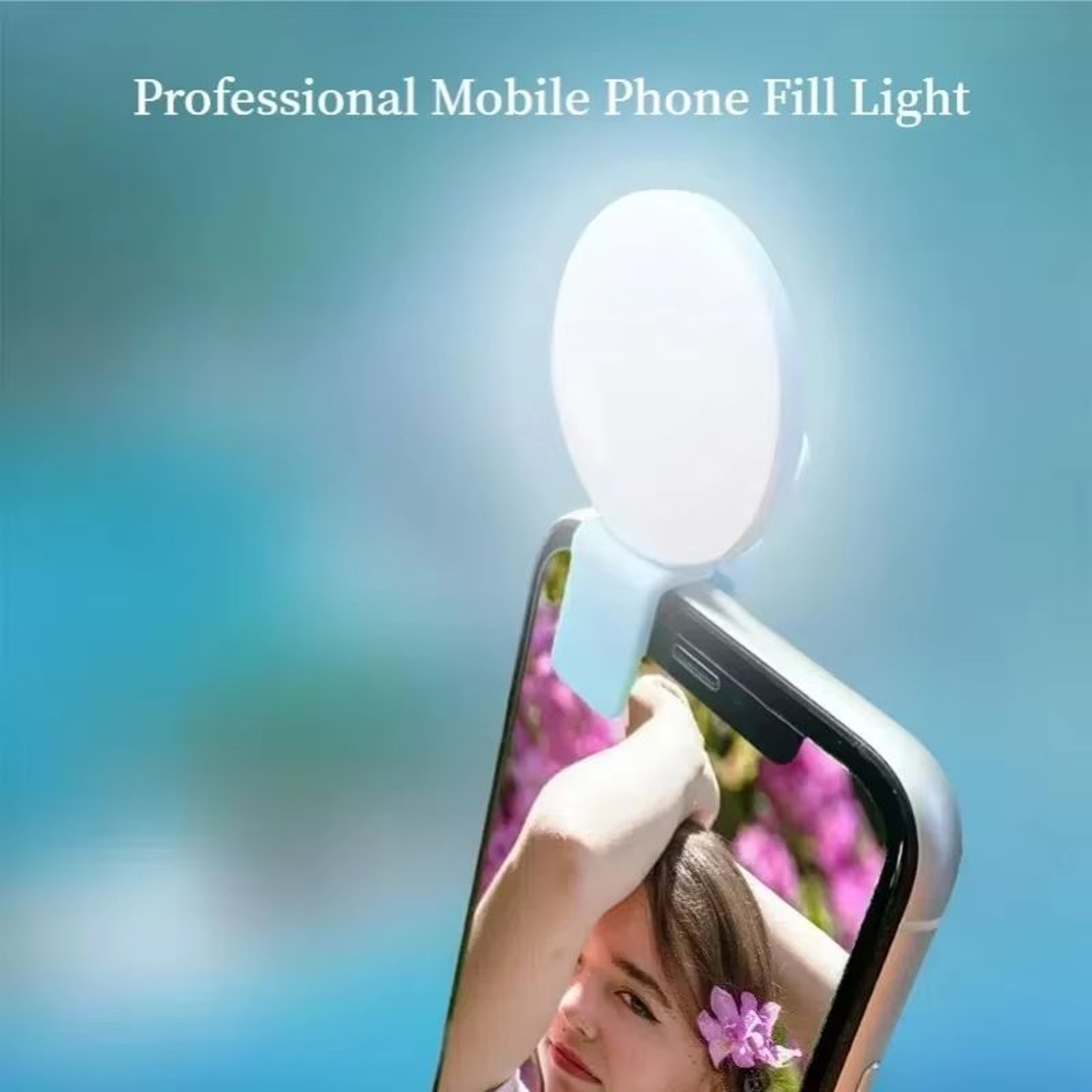 Portable LED Selfie Ring Light Clip On Phone Camera Light With Adjustable Brightness 3