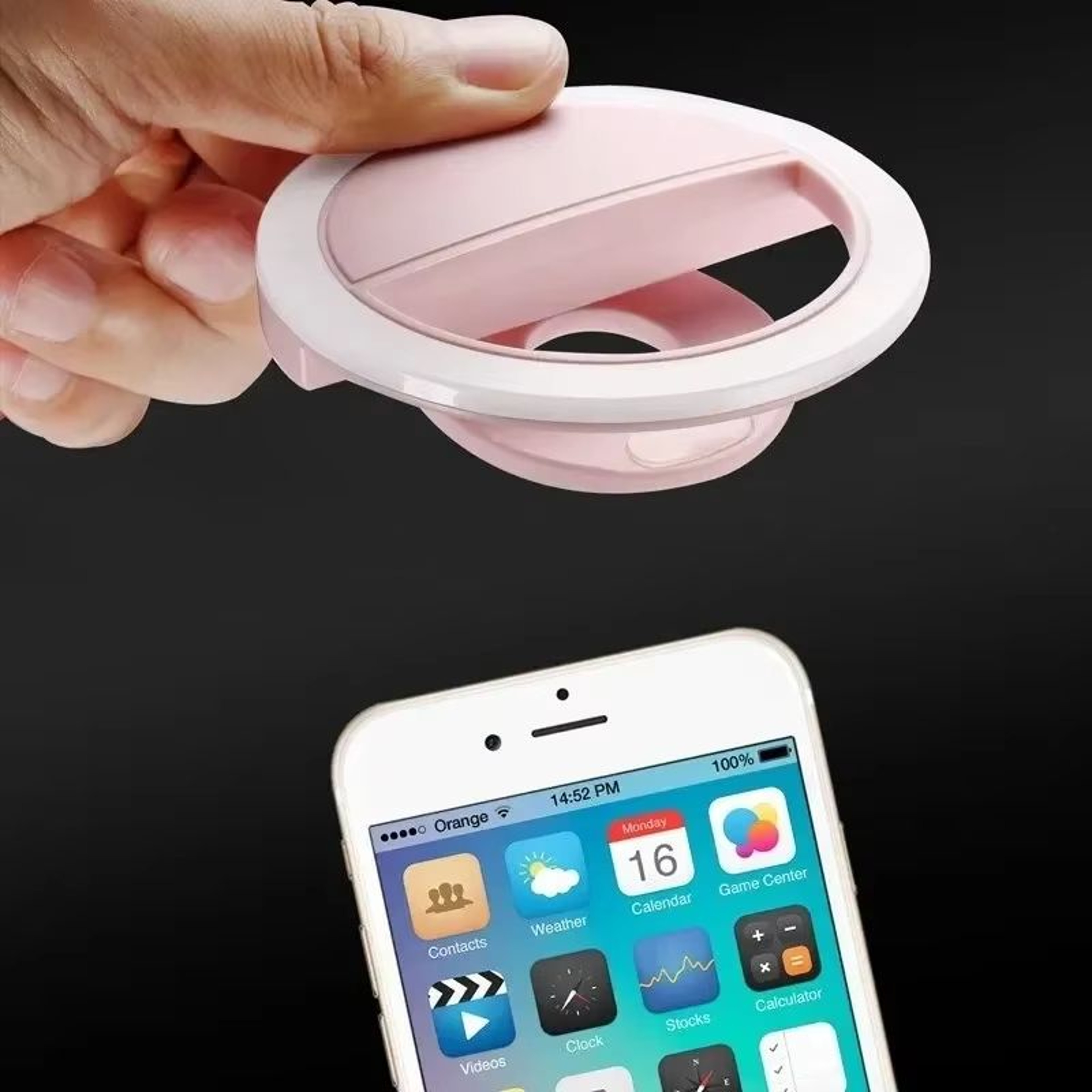 Rechargeable Selfie Ring Light Clip On Phone Camera Light For IPhone Samsung And Android 4
