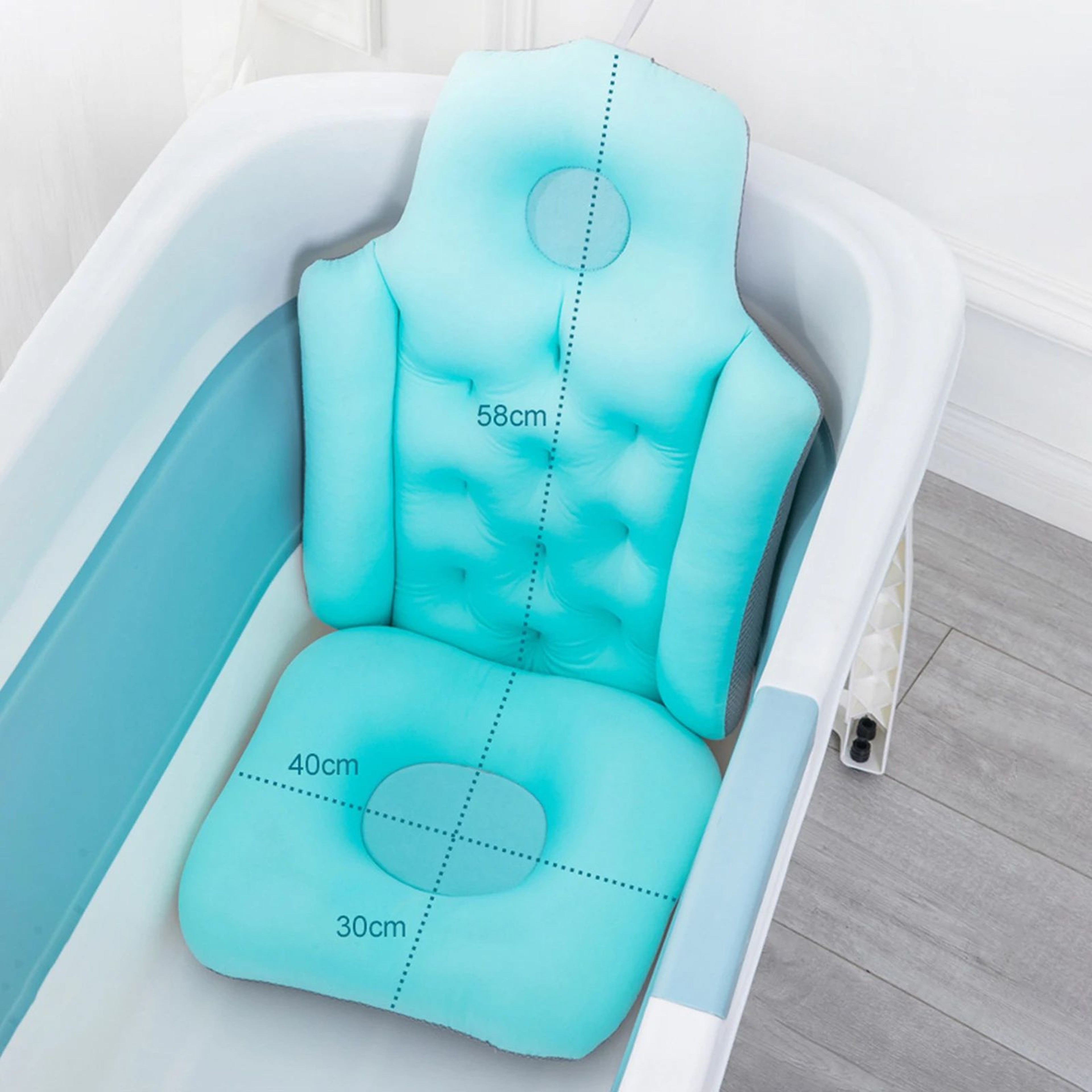 Luxury Full Body Bath Pillow Waterproof Bathtub Spa Cushion With Back And Neck Support 3