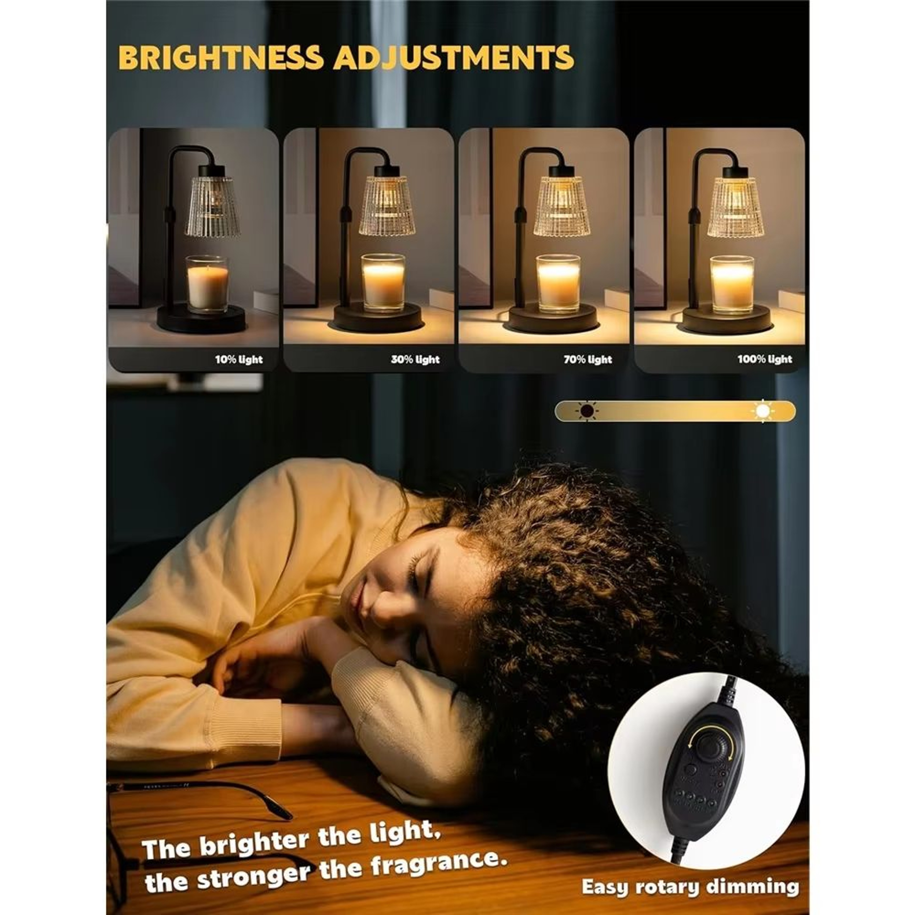 Dimmable Candle Warmer Lamp With Timer Electric Wax Melt Fragrance Warmer Home Decor Gift 3