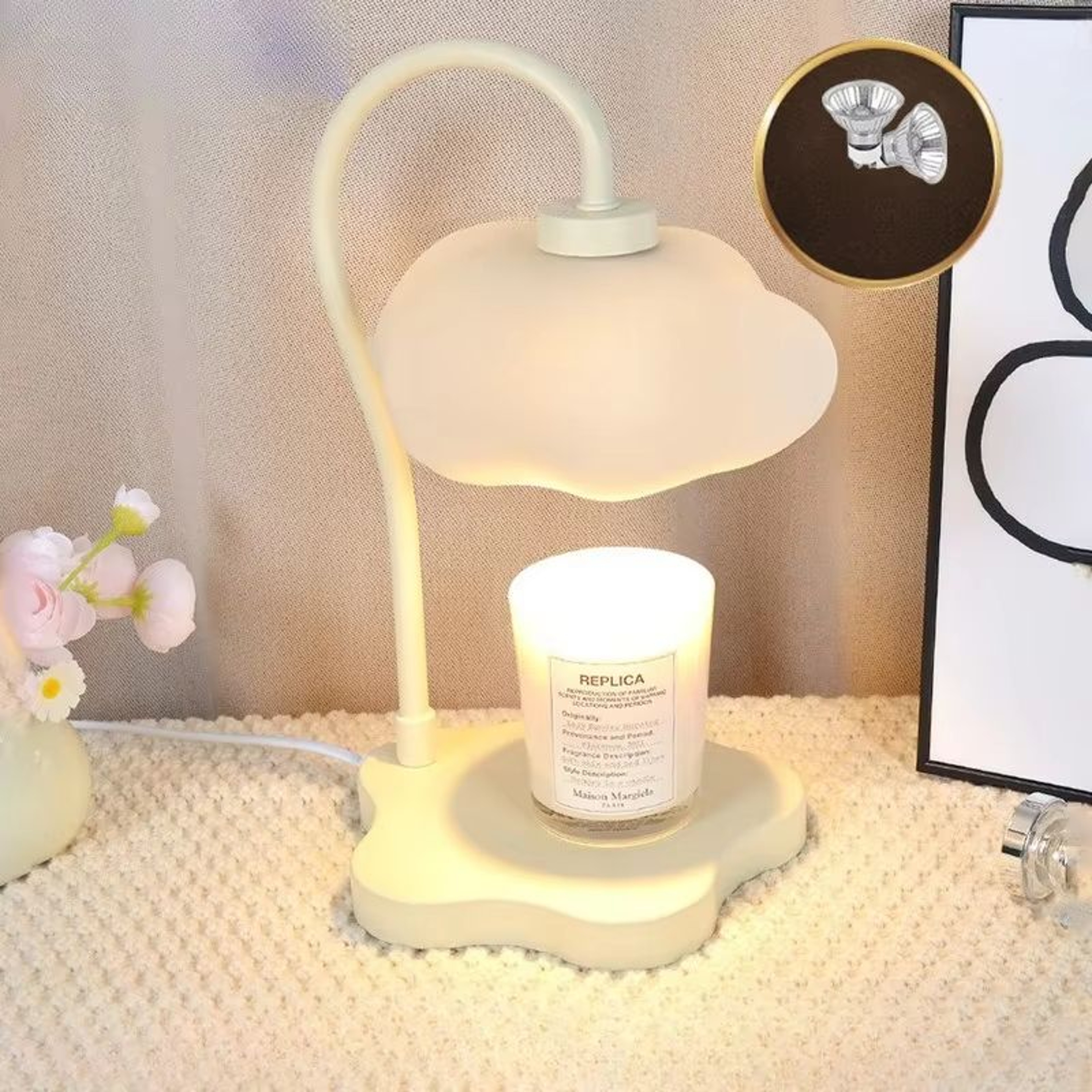 Cloud Candle Warmer Lamp With Timer Dimmable Aromatherapy Wax Melt Lamp Night Light Decor 4