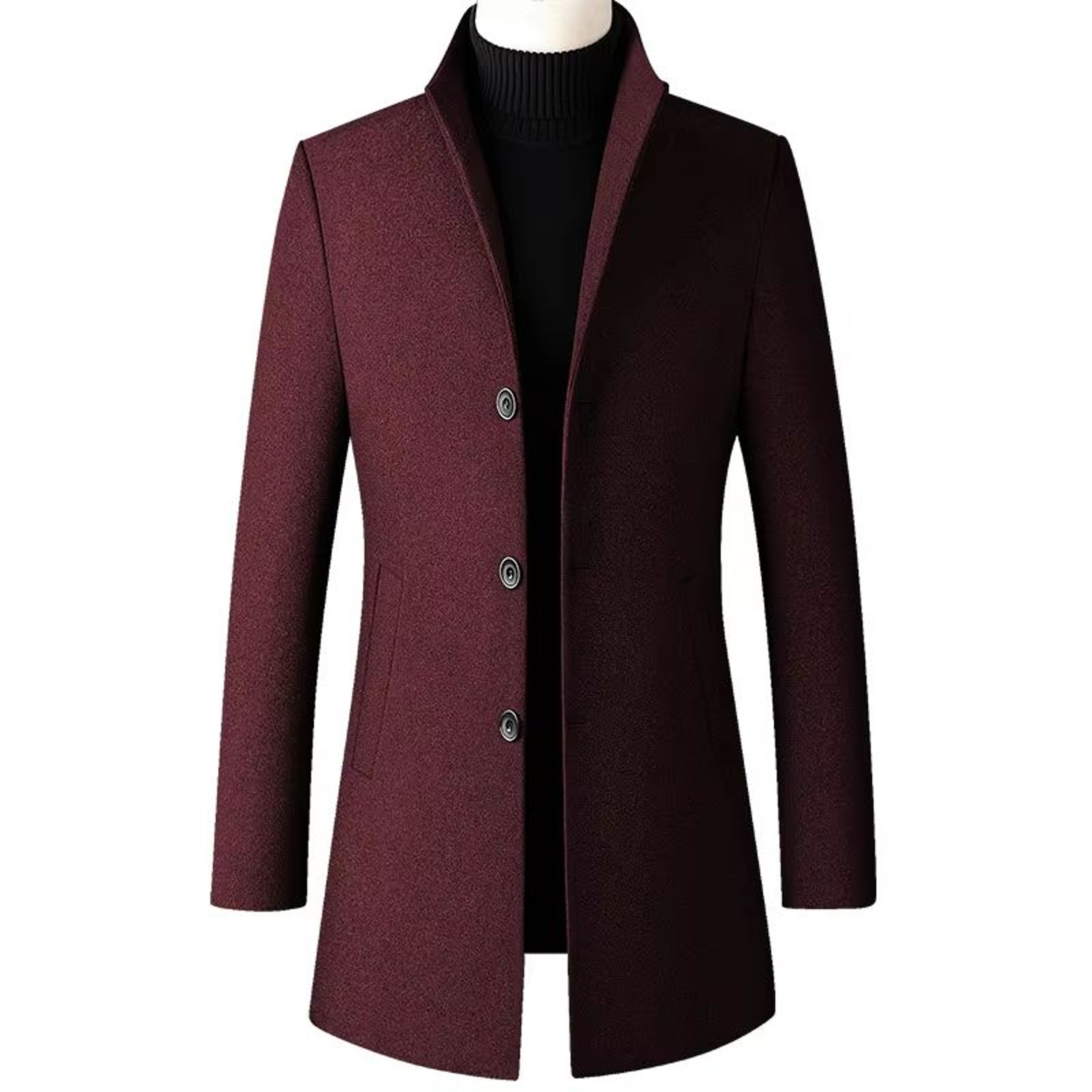 Oversized Mens Wool Pea Coat  Classic Mens Wool Overcoat Business Casual Winter Jacket 4XL 4
