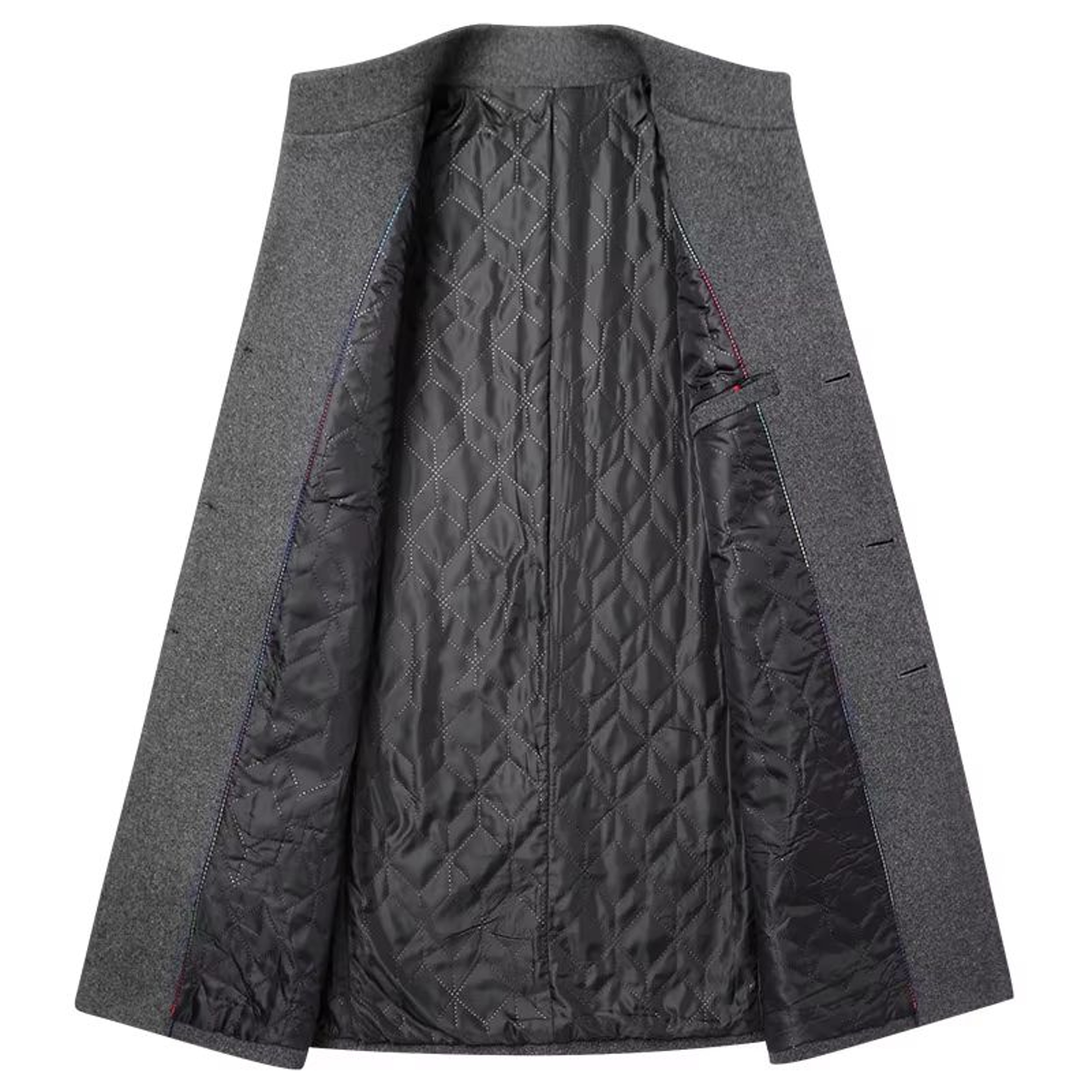 Oversized Mens Wool Pea Coat  Classic Mens Wool Overcoat Business Casual Winter Jacket 4XL 5