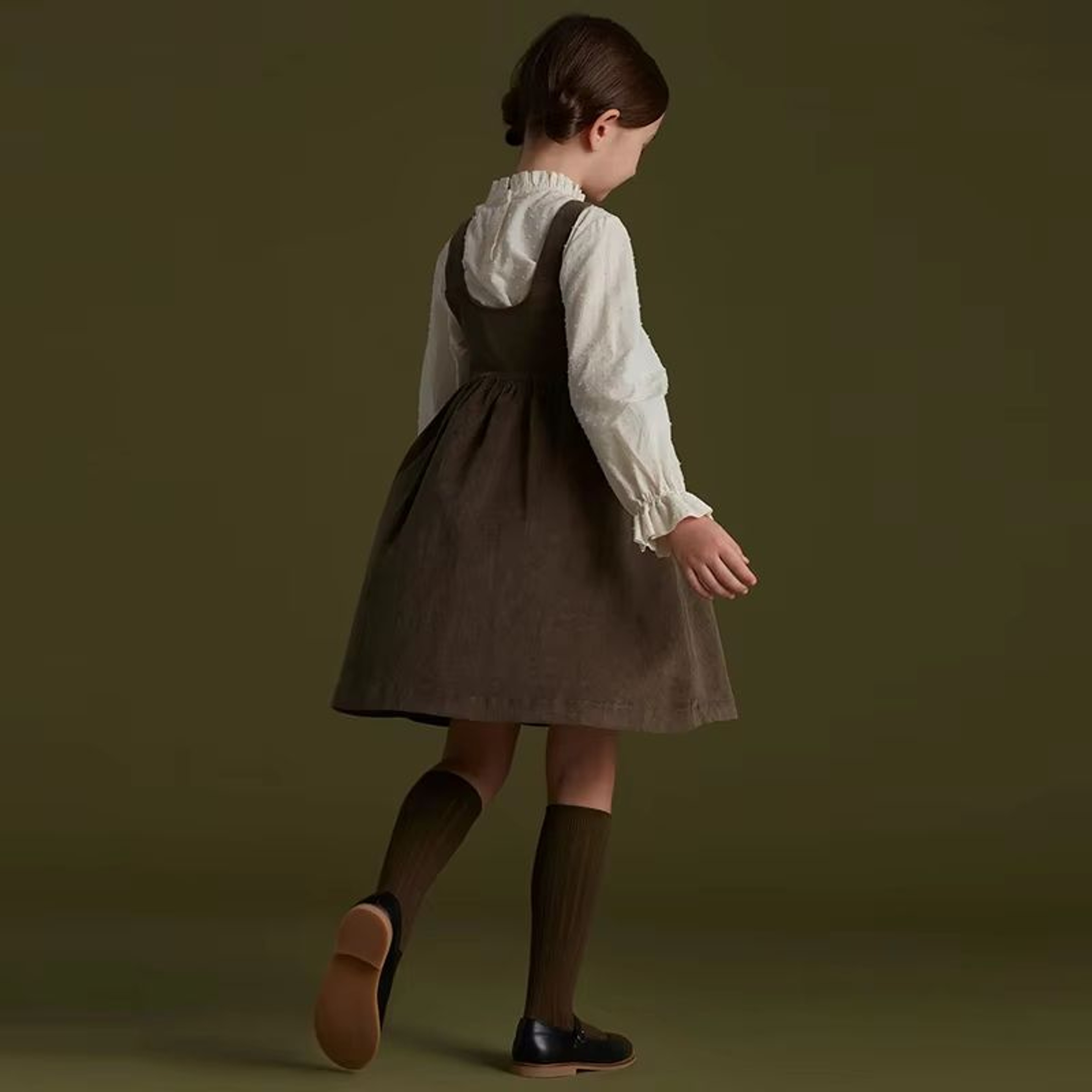 Retro Girls Corduroy Dress Adjustable Strap Toddler Pinafore Dress Sleeveless Casual Kids Corduroy  2
