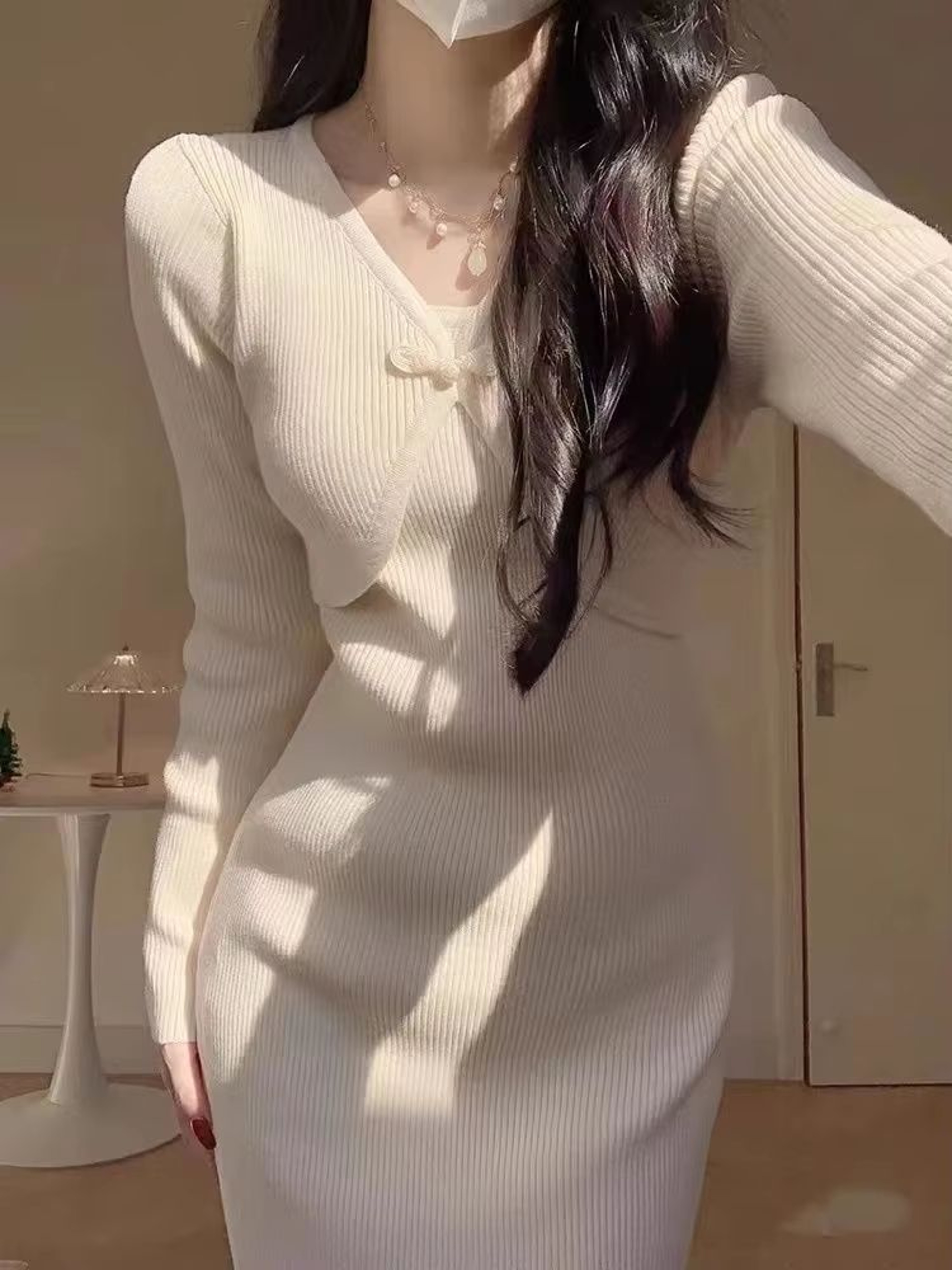 Elegant Red Crochet Knit Dress Vintage Bodycon Midi Dress Luxury Womens Knit Bodycon Dress 1