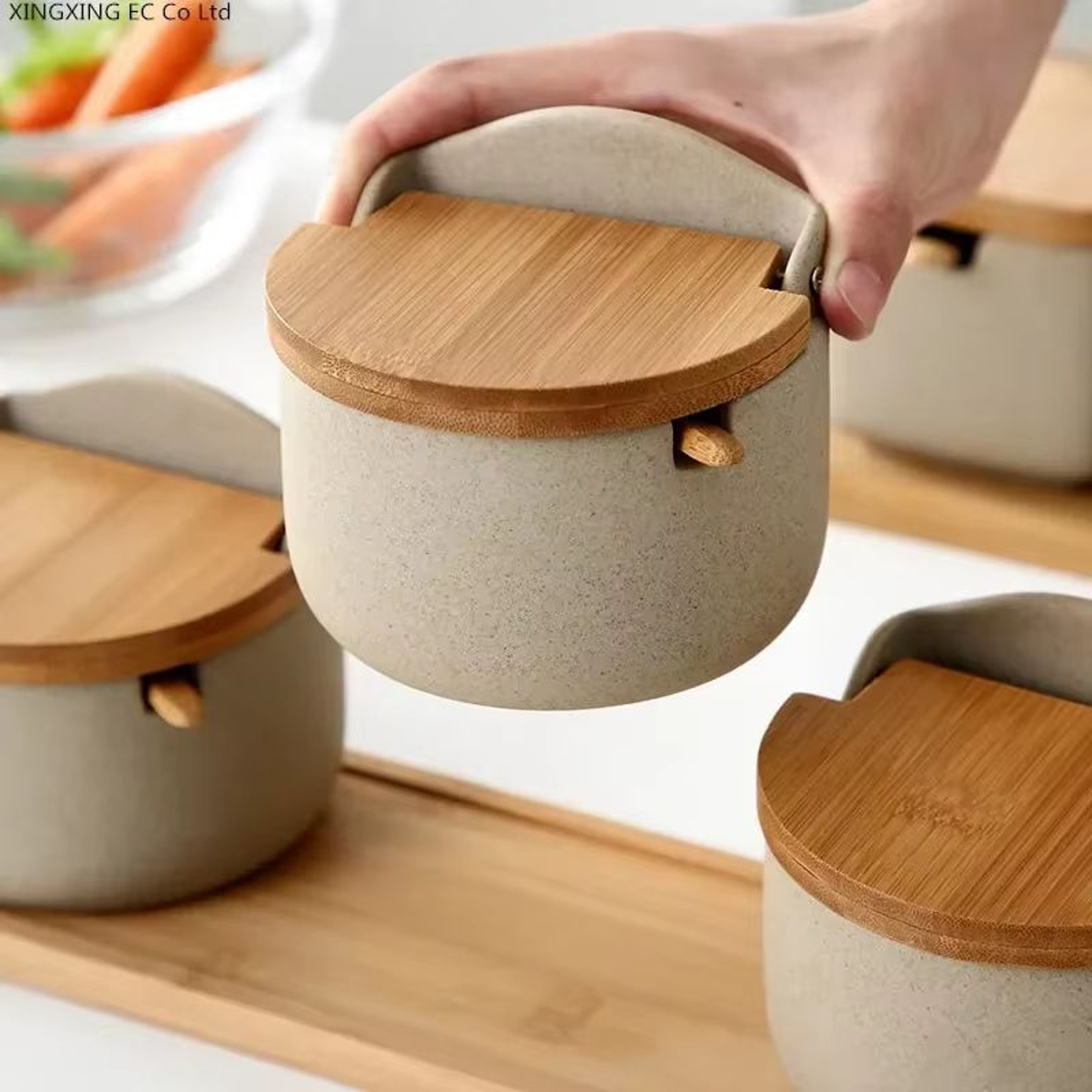 Japanese Style Ceramic Seasoning Jar Set Pottery Salt And Sugar Container Kitchen Condiment Storage 4