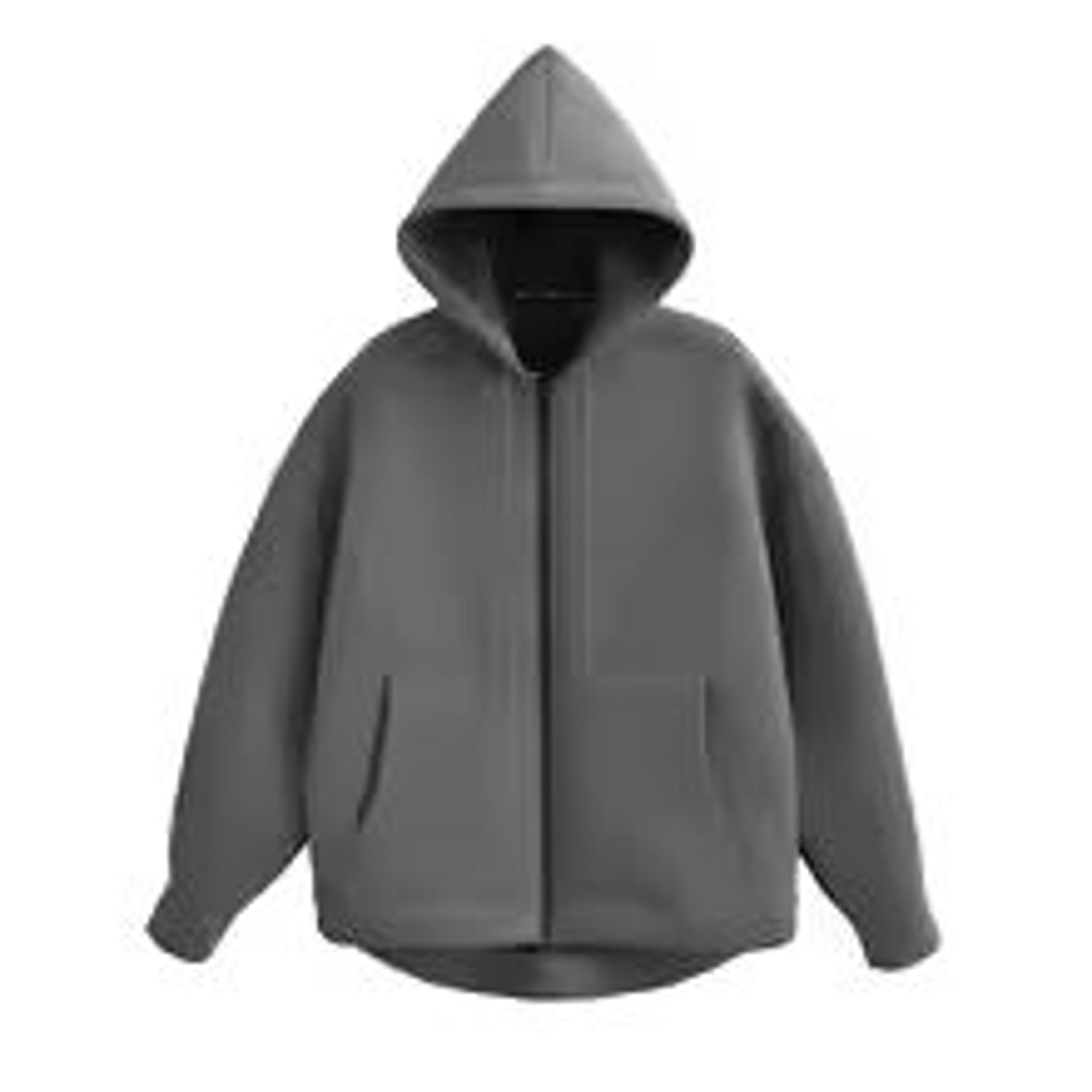 Womens Oversized Hooded Zip Jacket Casual Gray Big Pocket Outerwear Coat 7