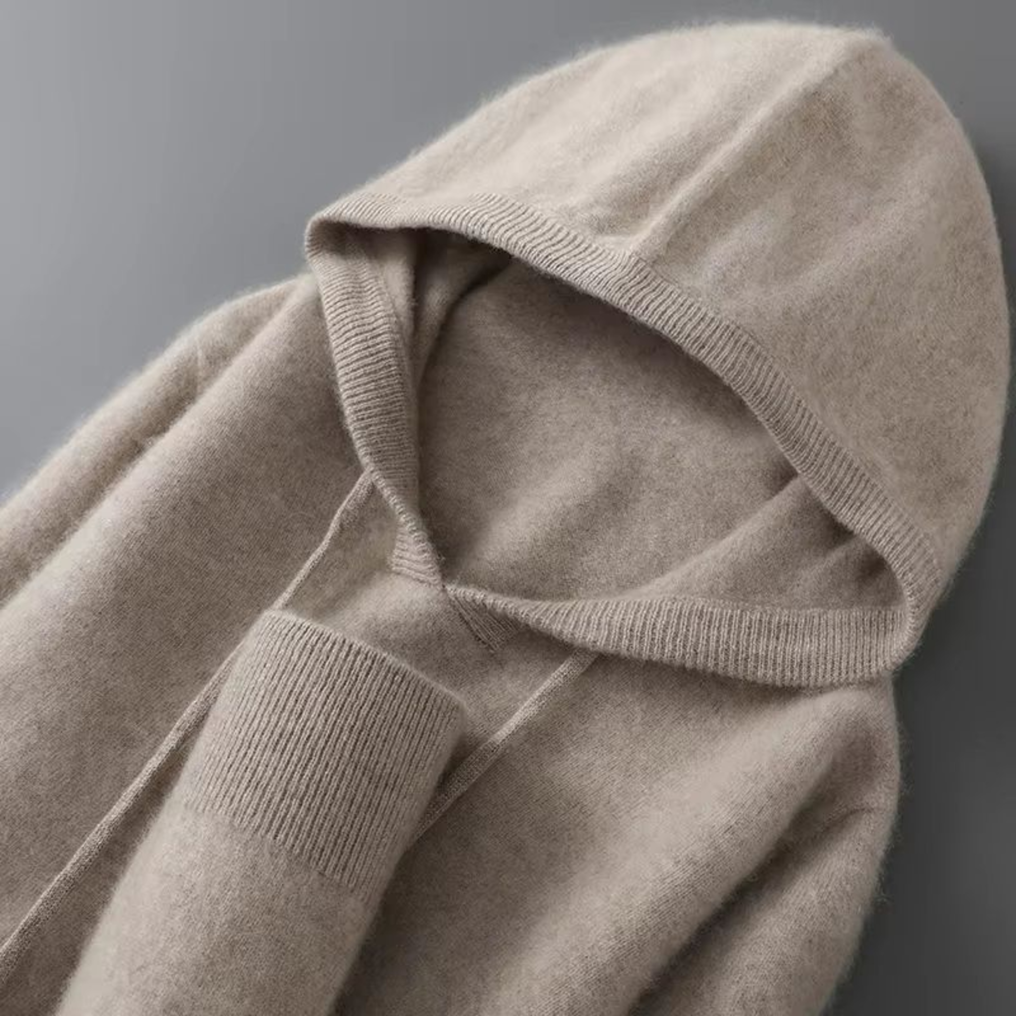 Mens Merino Wool Hooded Sweater Thick Warm Pullover Casual Winter Knit Hoodie 9