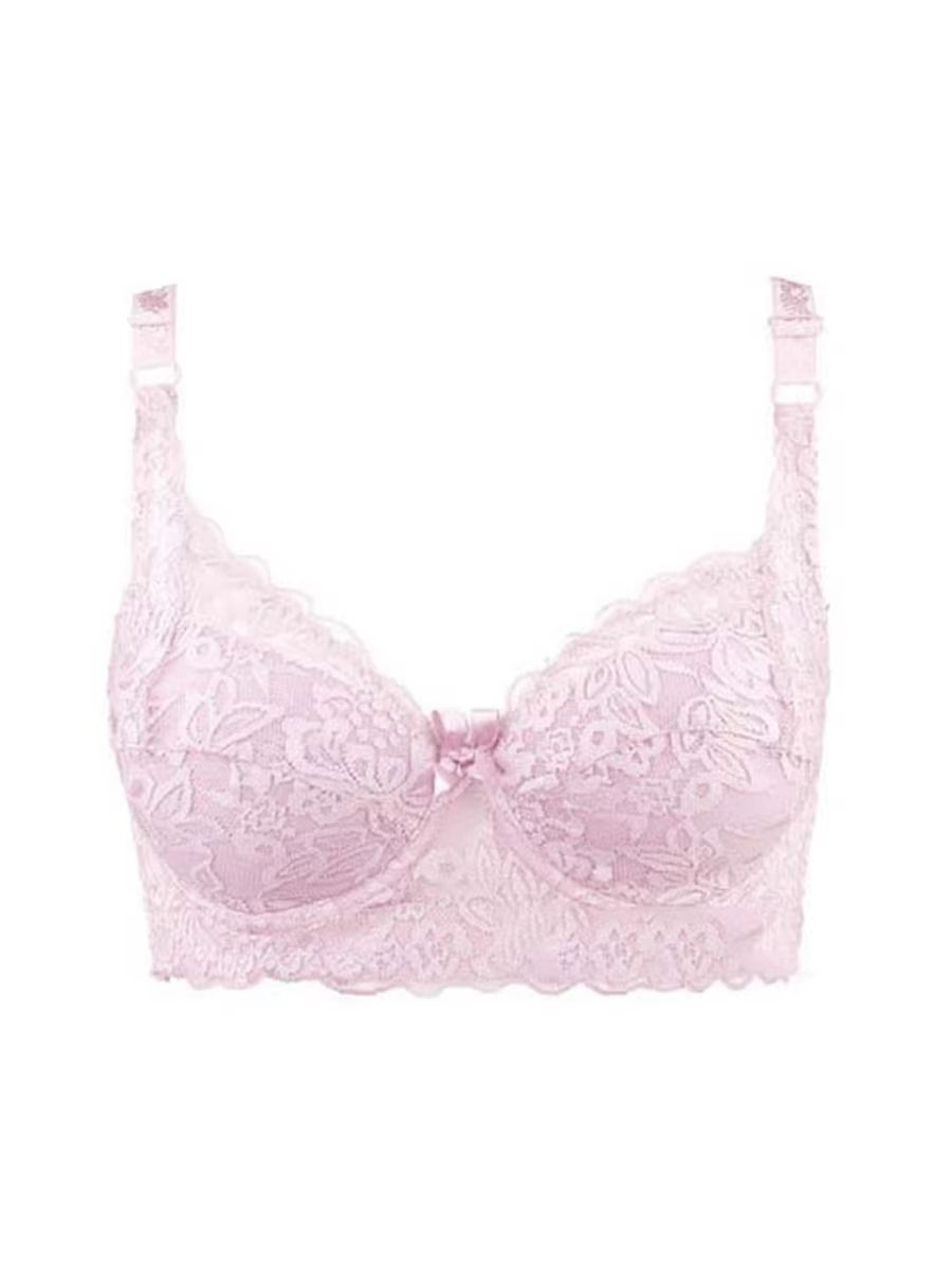 Plus Size Wireless Lace Bra Full Coverage Thin Cup Adjustable Bra Soft Comfort Bra For B C D Cups 11